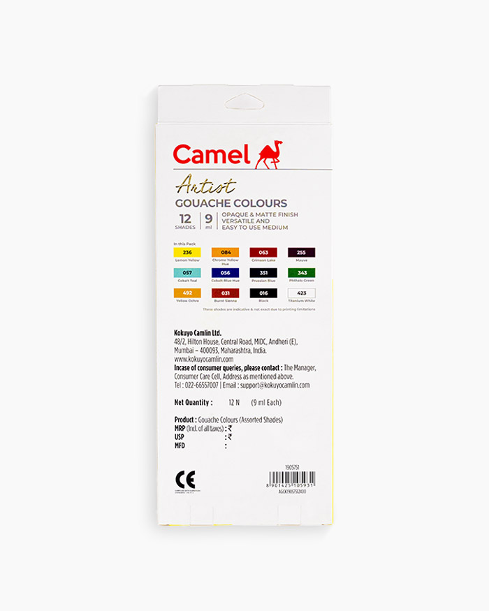 Camel  Artist  Gouache  Colours  12 shades
