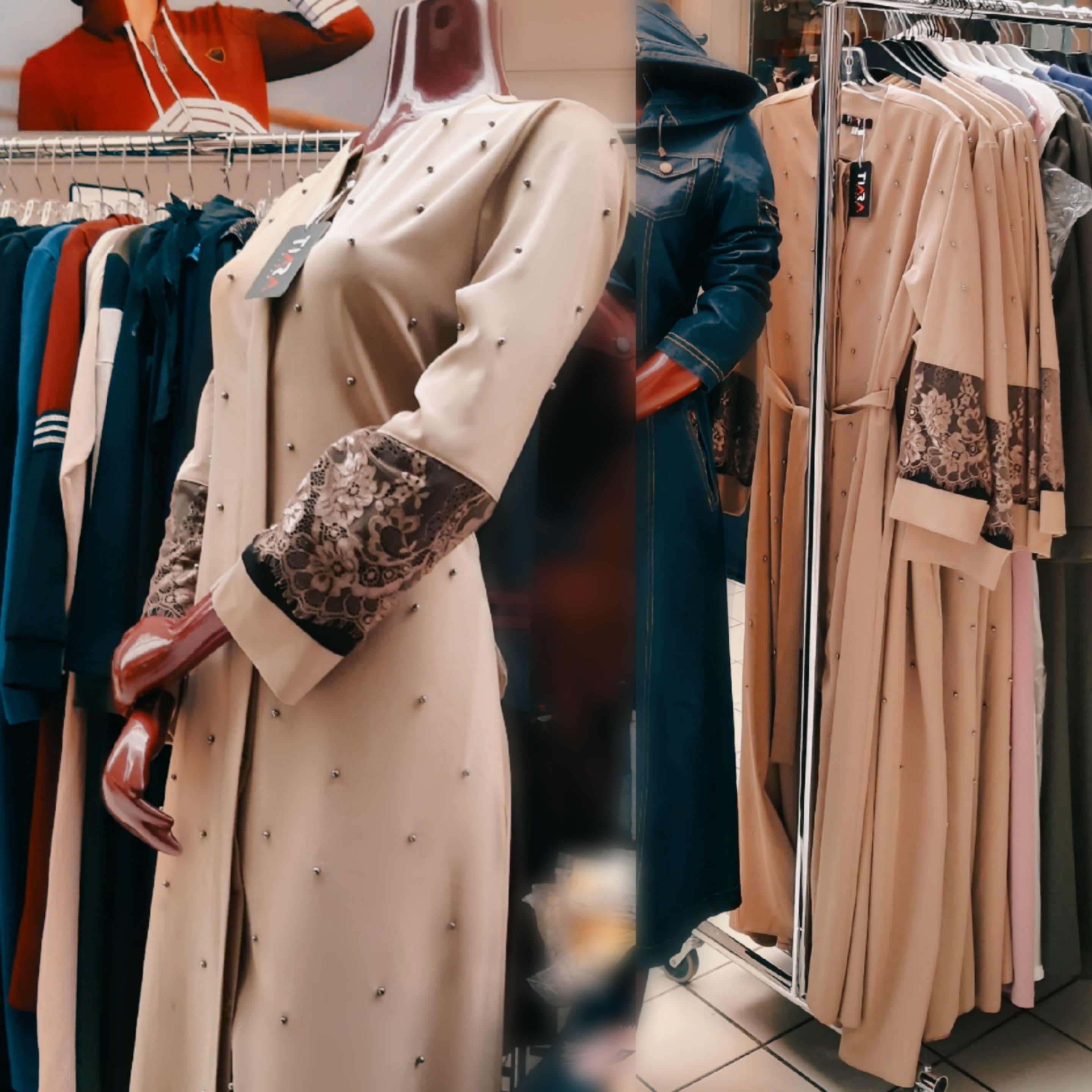 beige abaya