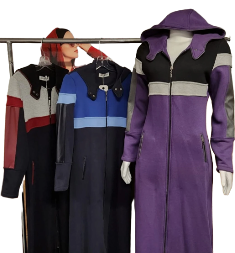 leather& cotton jacket (purple)