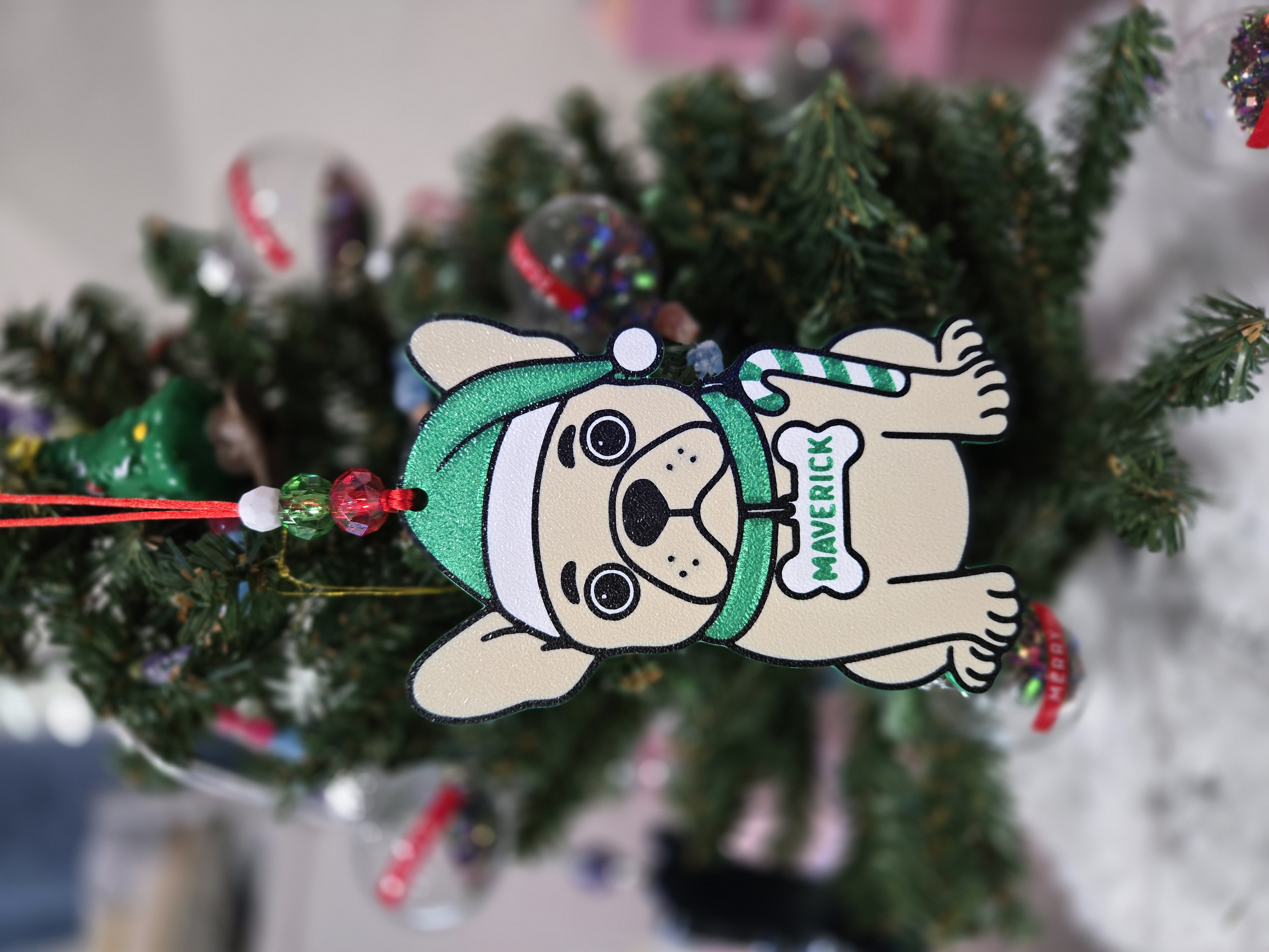French Bulldog Christmas Tree Ornament