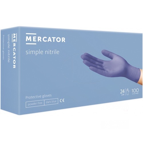 Mercator pirštinės be pudros tamsiai mėlynos spalvos S (100 vnt.)