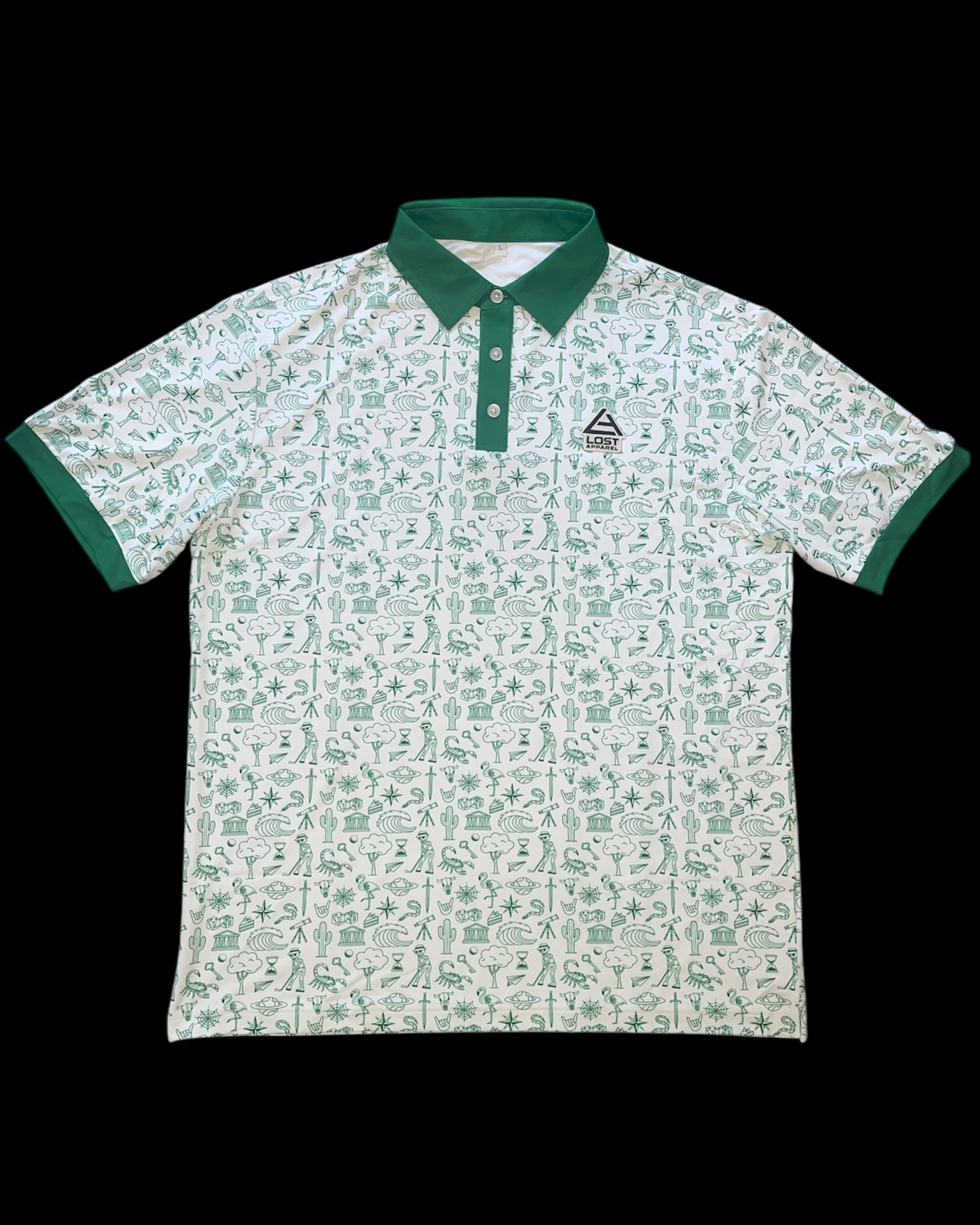 Green Patchwork Golf Shirt 