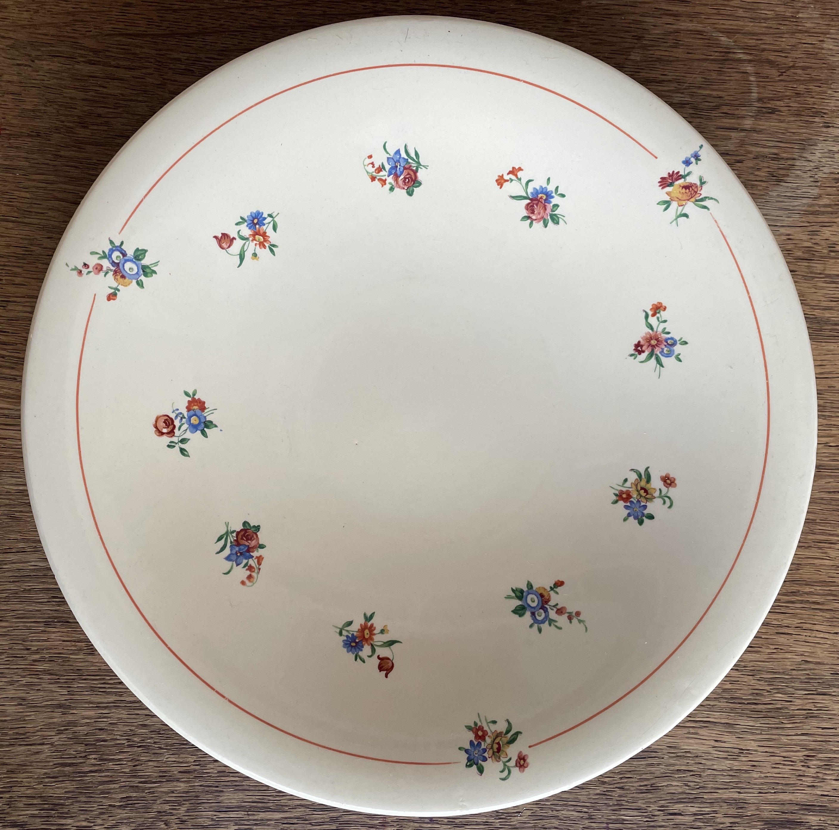 Plat de service Moulin des loups à décor floral