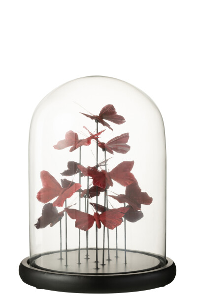 Globe papillons fuschia