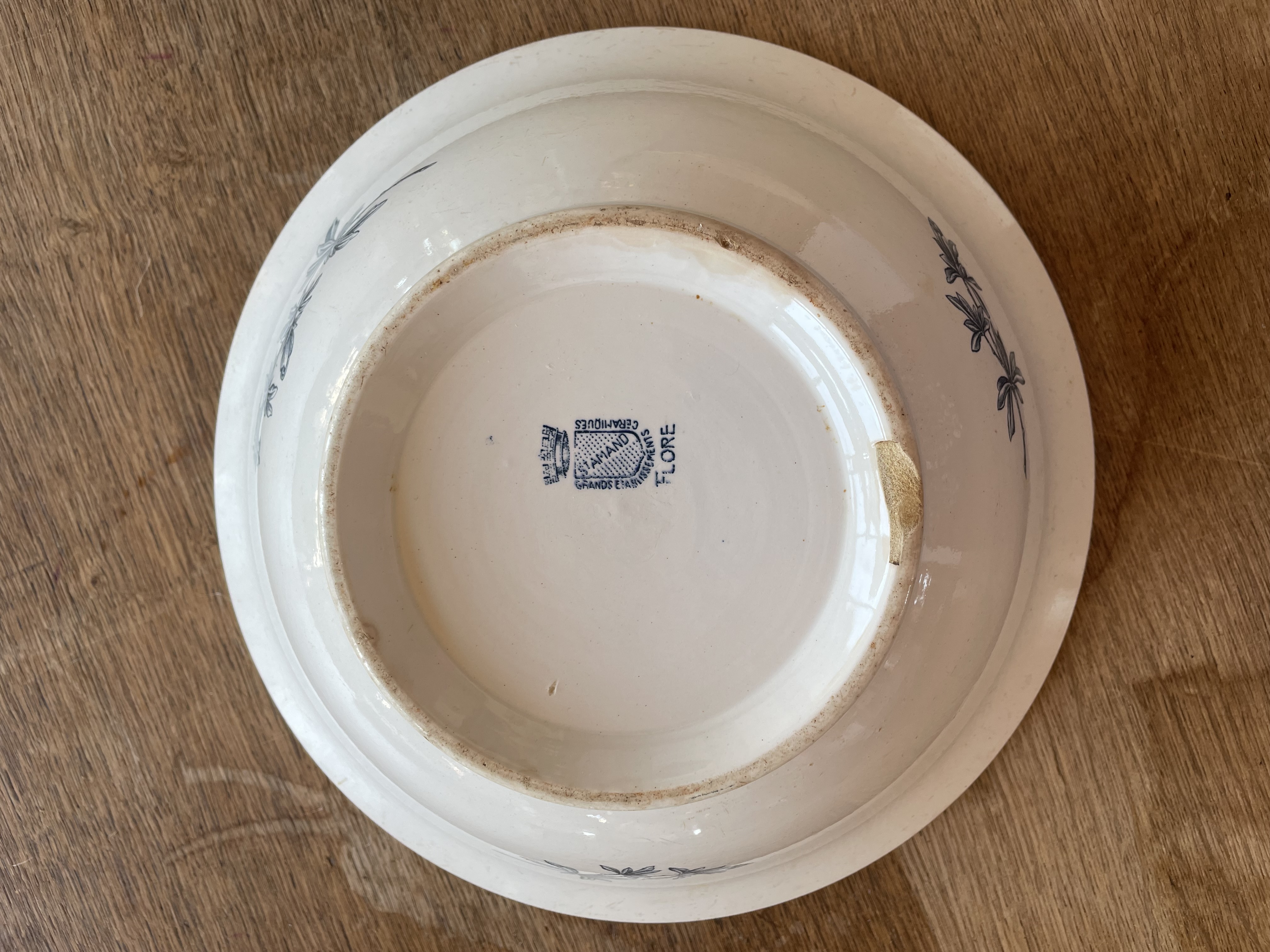 Saladier motifs bleus 