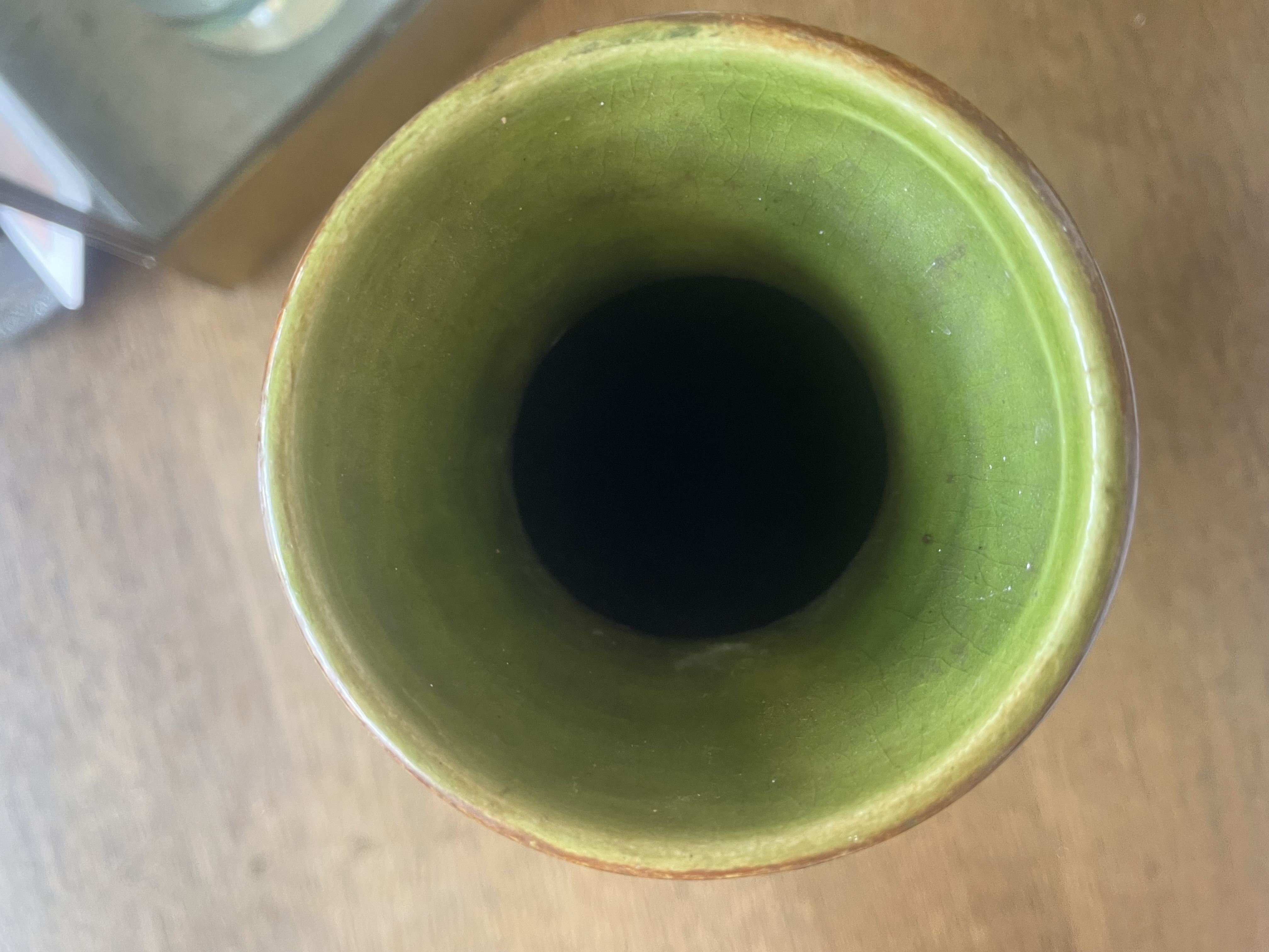Vase West Germany intérieur vert