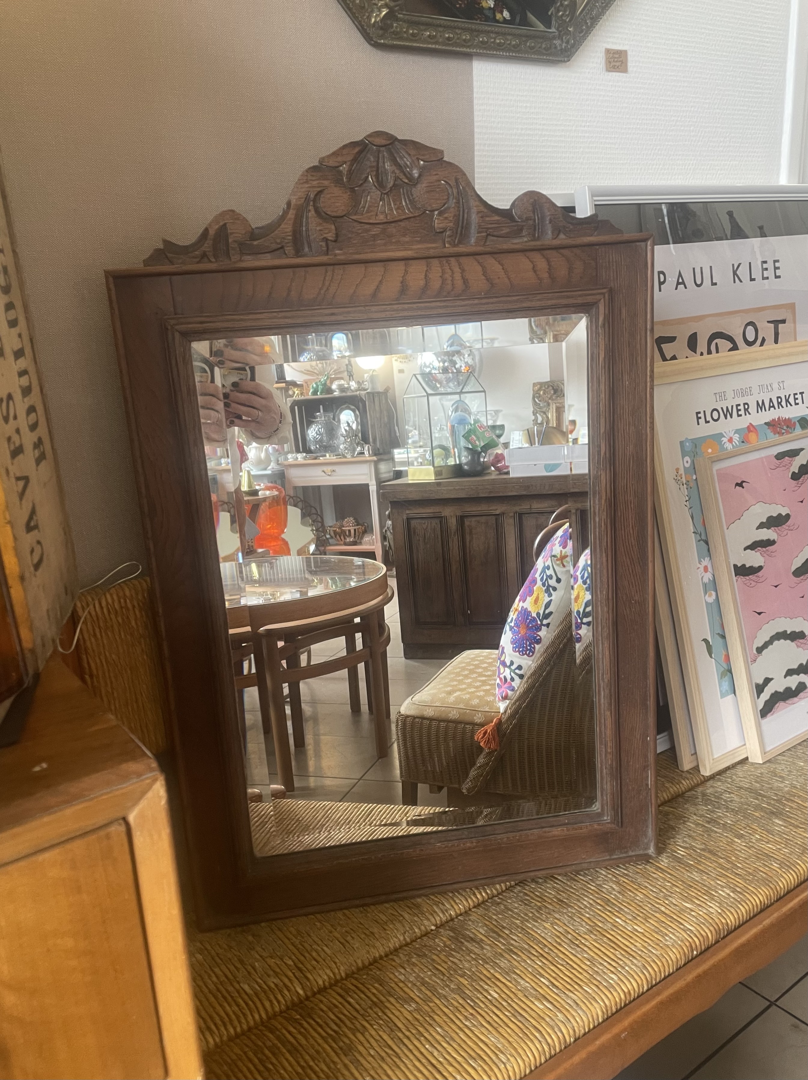Miroir entourage bois