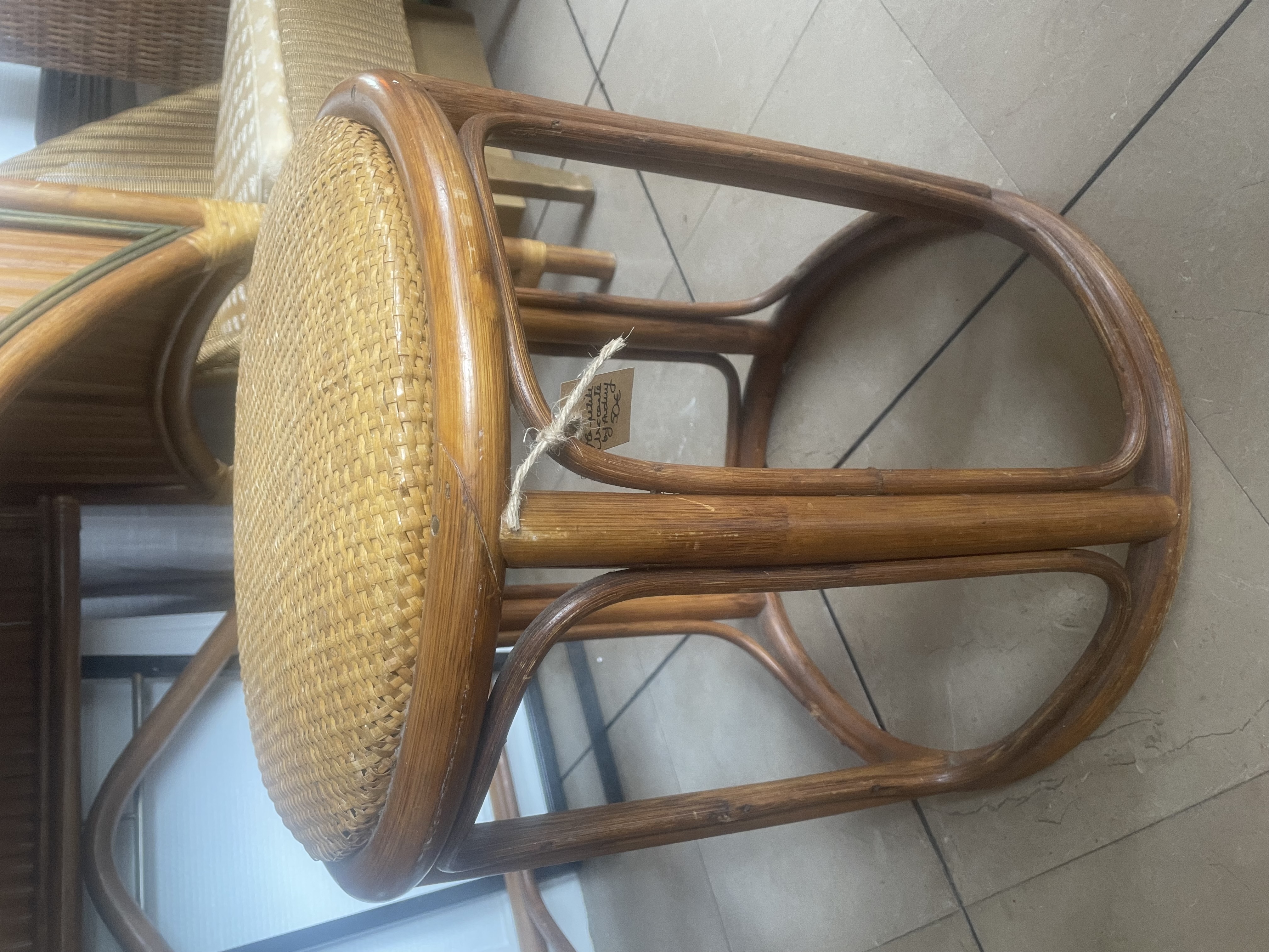 Tabouret rond rotin