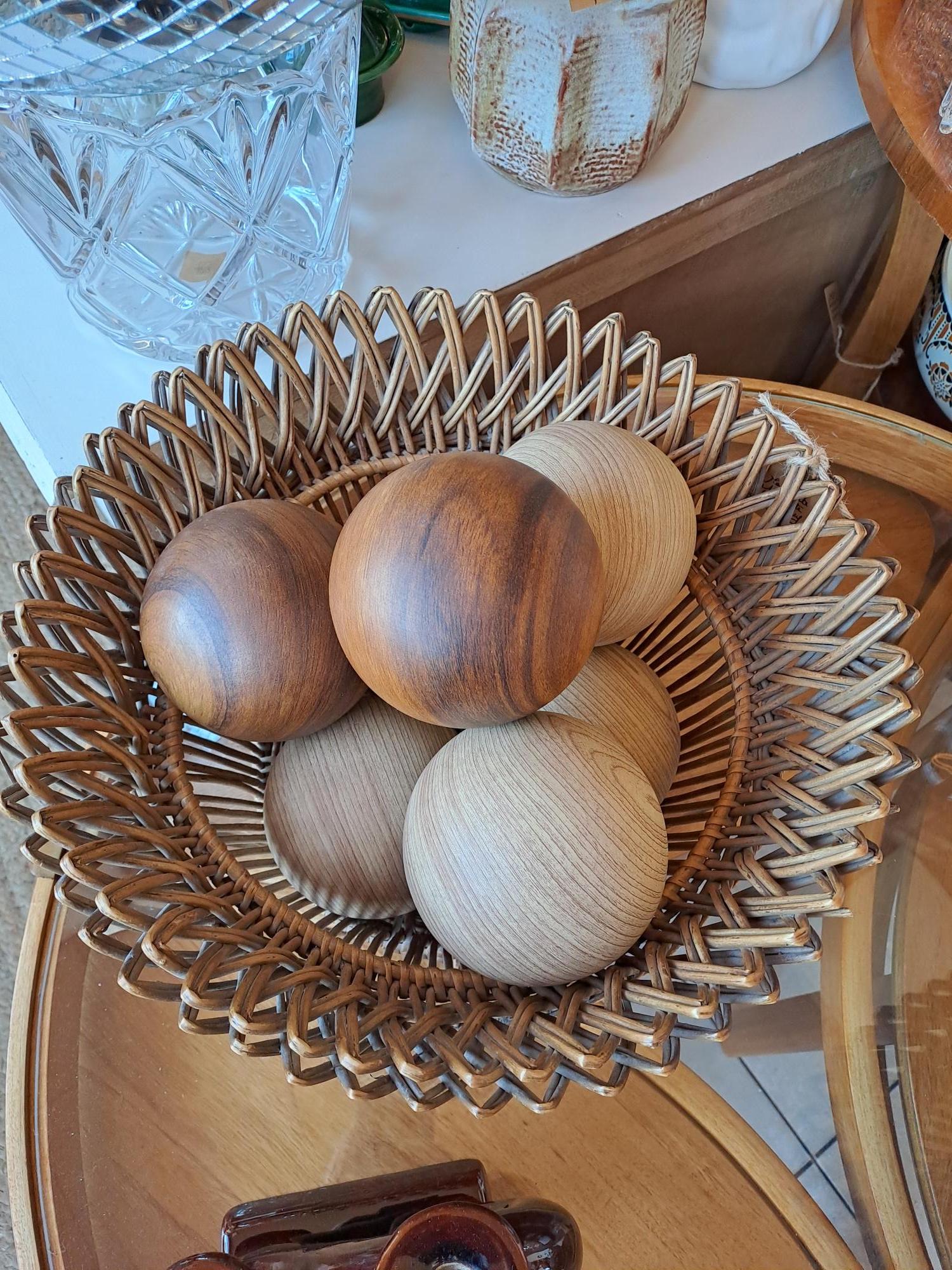 Boule décorative en céramique imitation bois