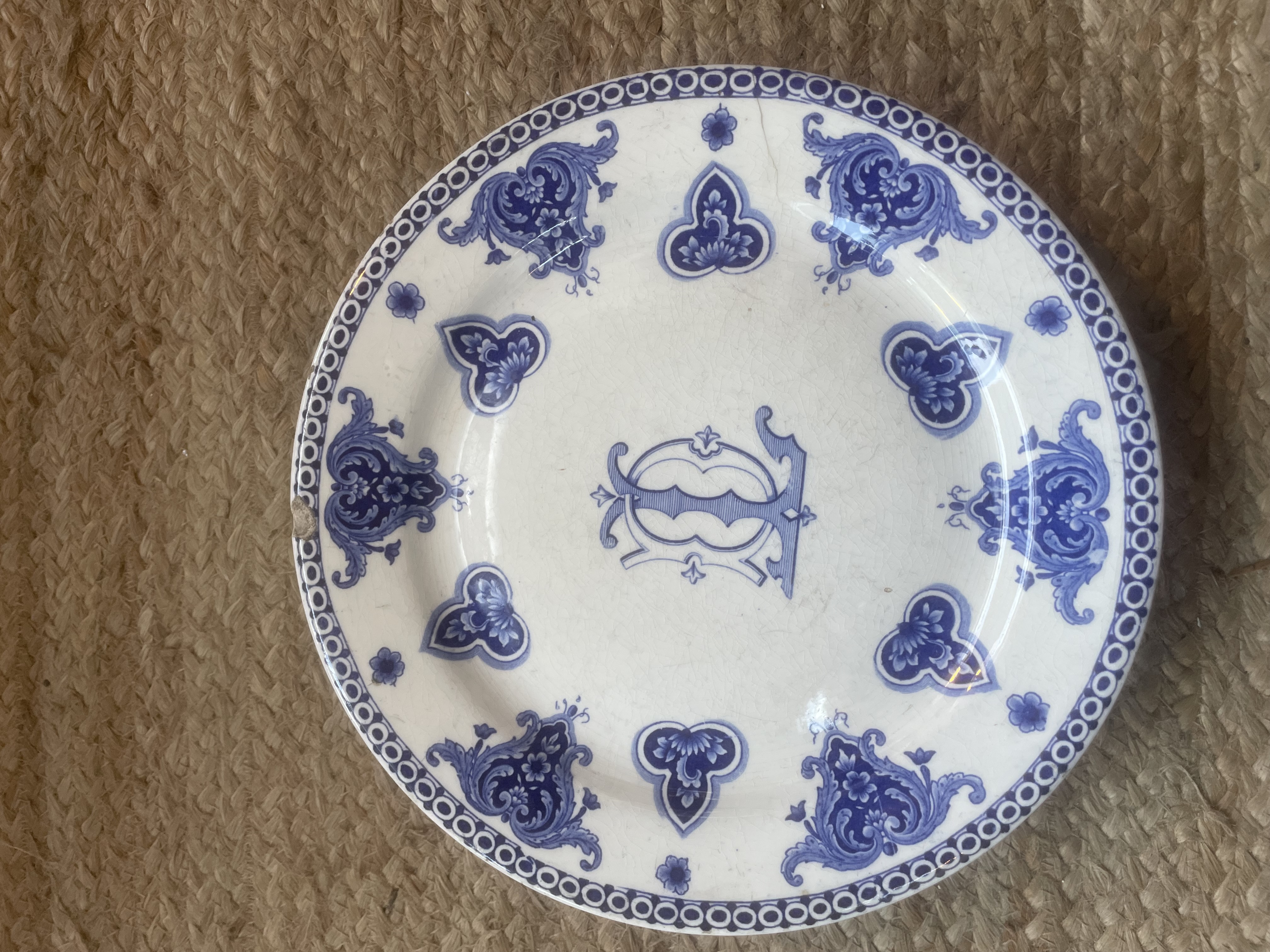 Compotier aux motifs bleu marine