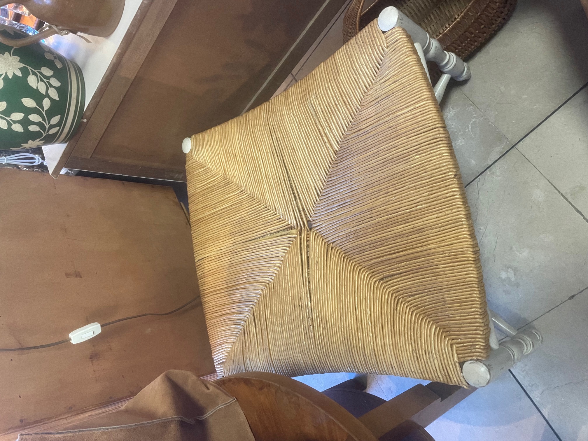 Tabouret provençal en paille