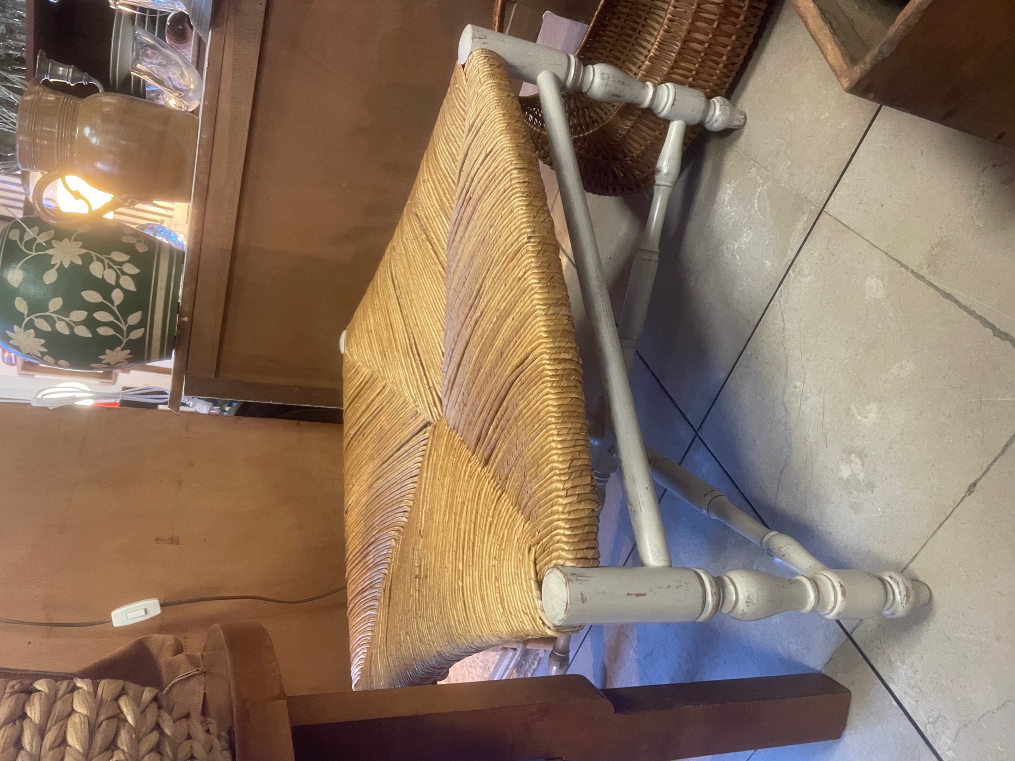 Tabouret provençal en paille