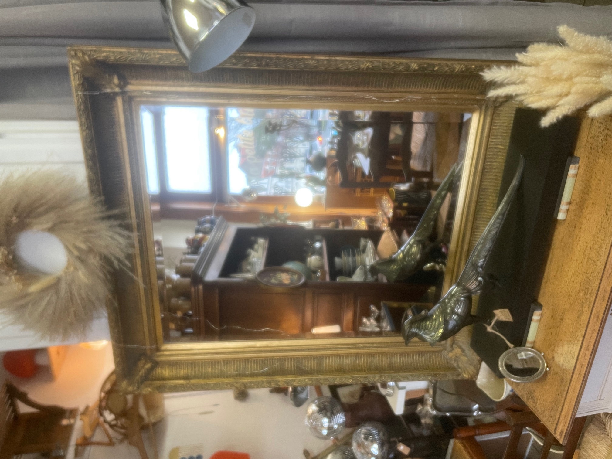 Miroir rectangulaire doré 