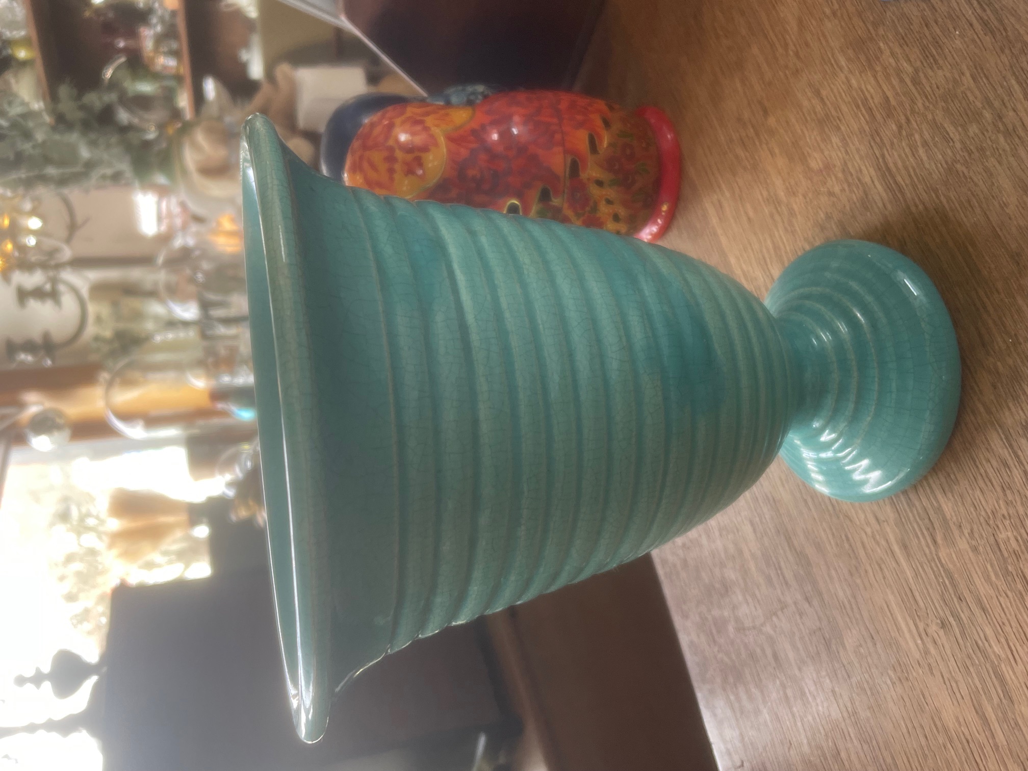 Vase bleu turquoise Vallauris Gazietto