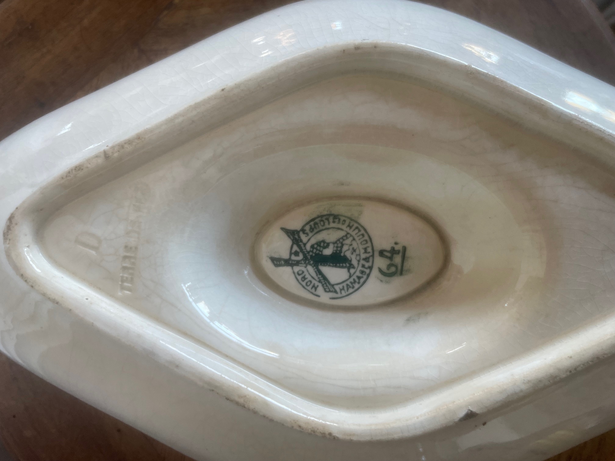 Saucière motifs bleus et verts
