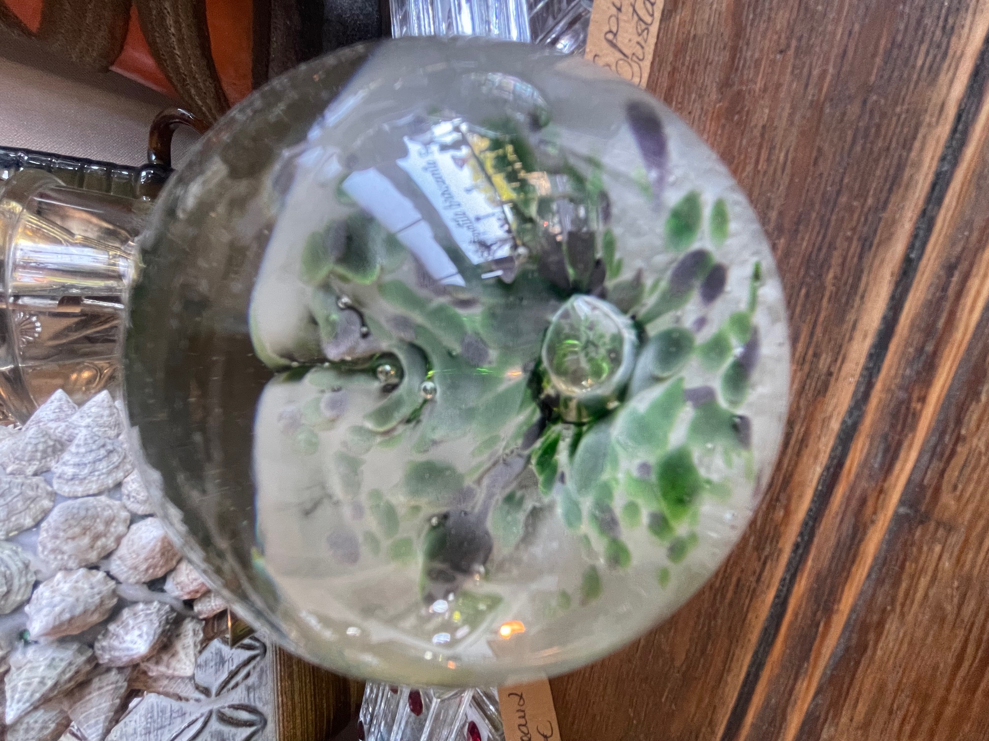 Sulfure ronde intérieur vert et blanc