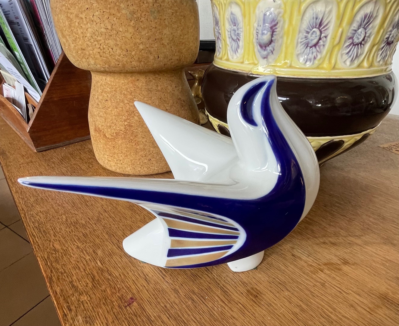 Oiseau faïence art déco
