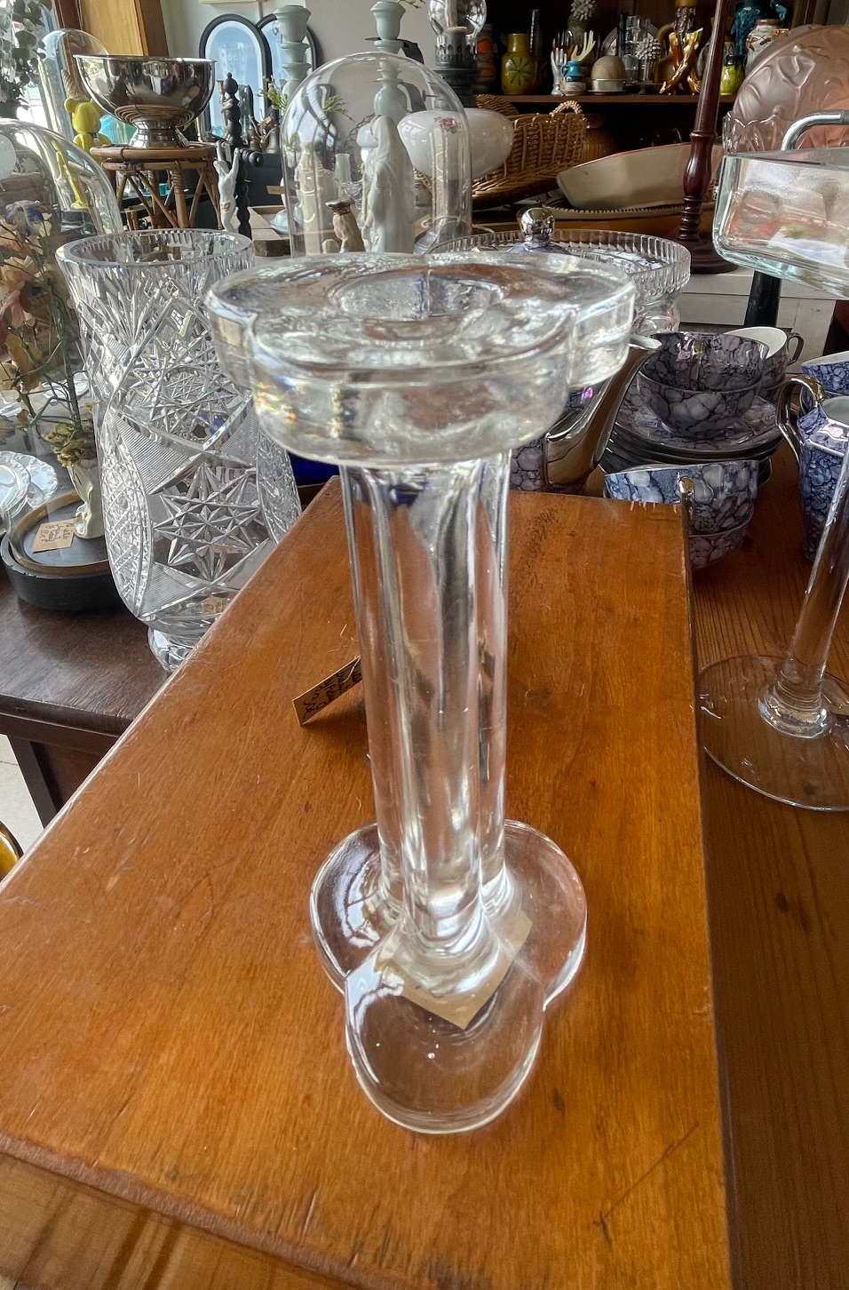 Bougeoir verre base fleur