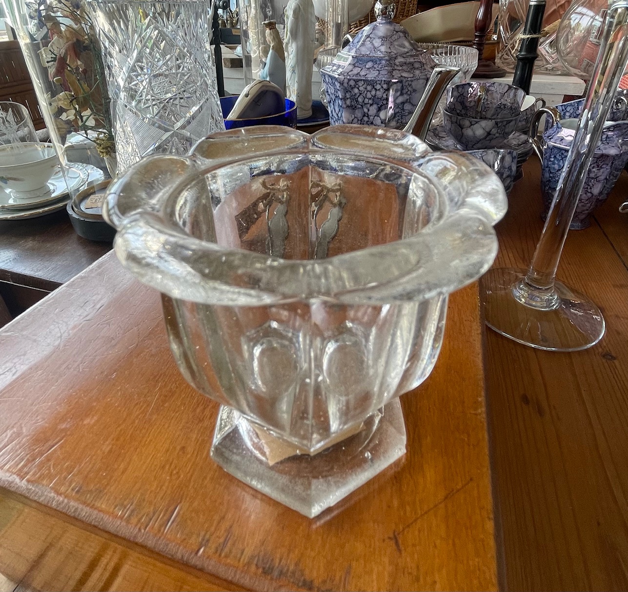 Bougeoir verre forme vase