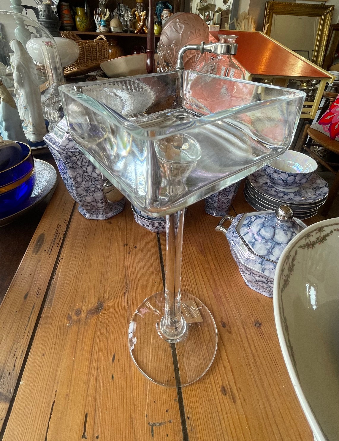 Bougeoir haut en verre