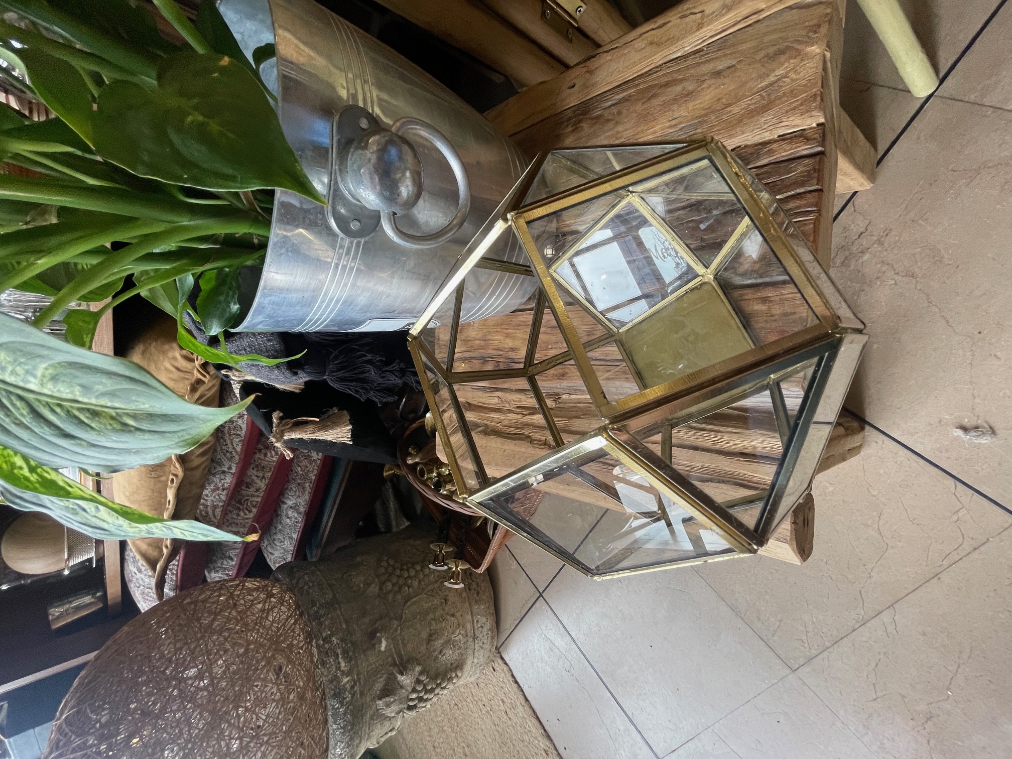 Photophore verre et laiton