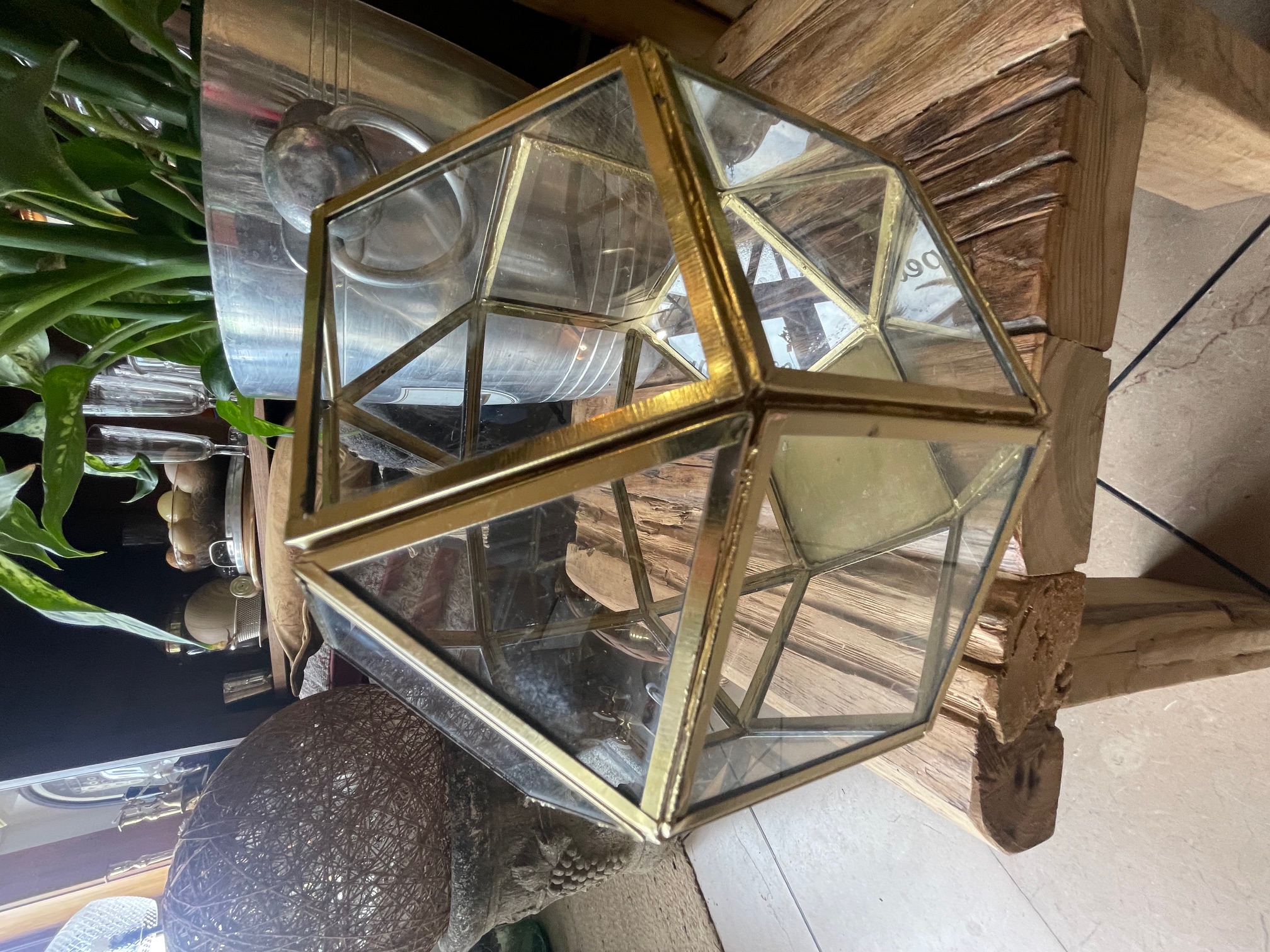 Photophore verre et laiton