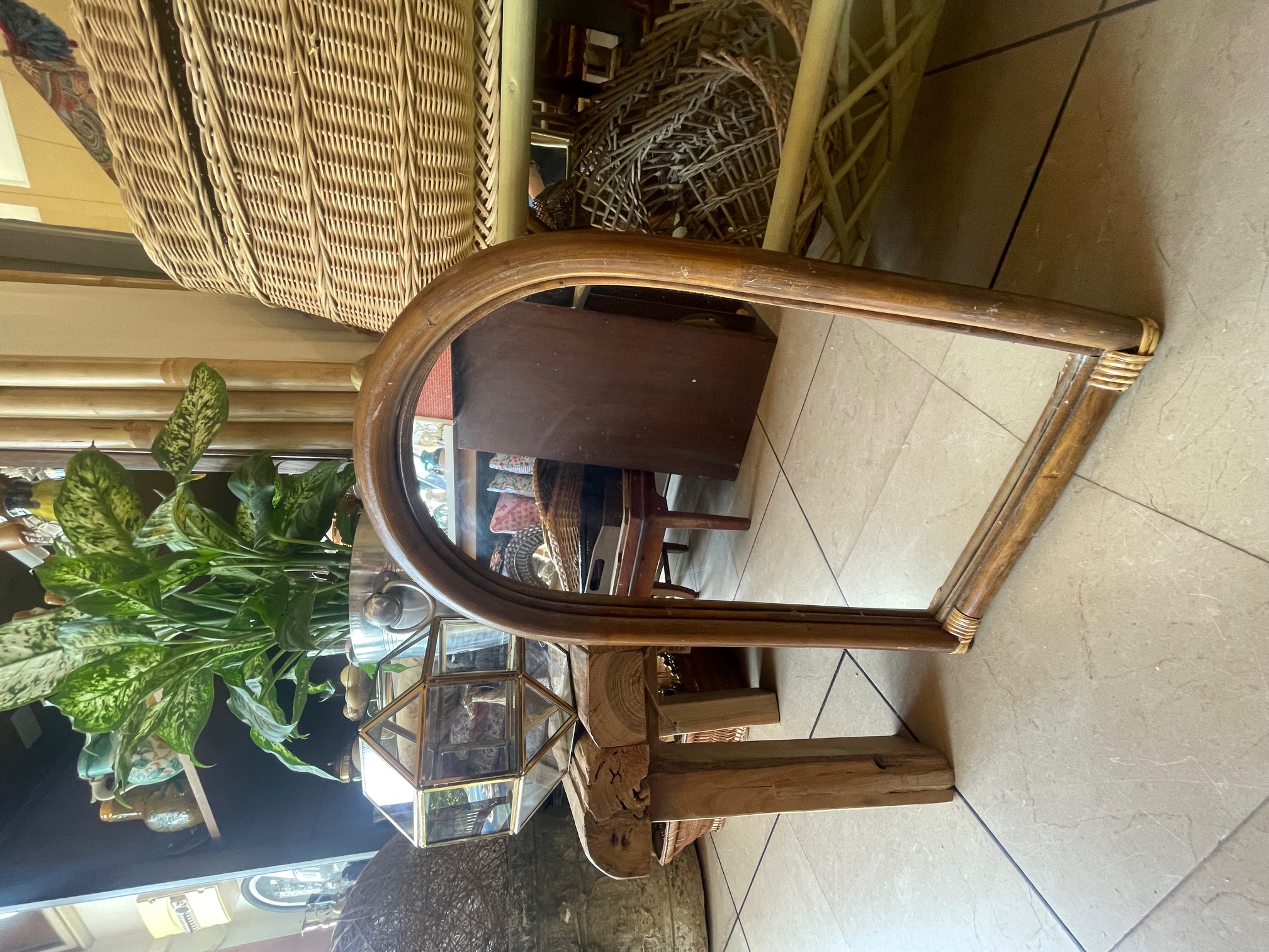 Miroir rotin foncé