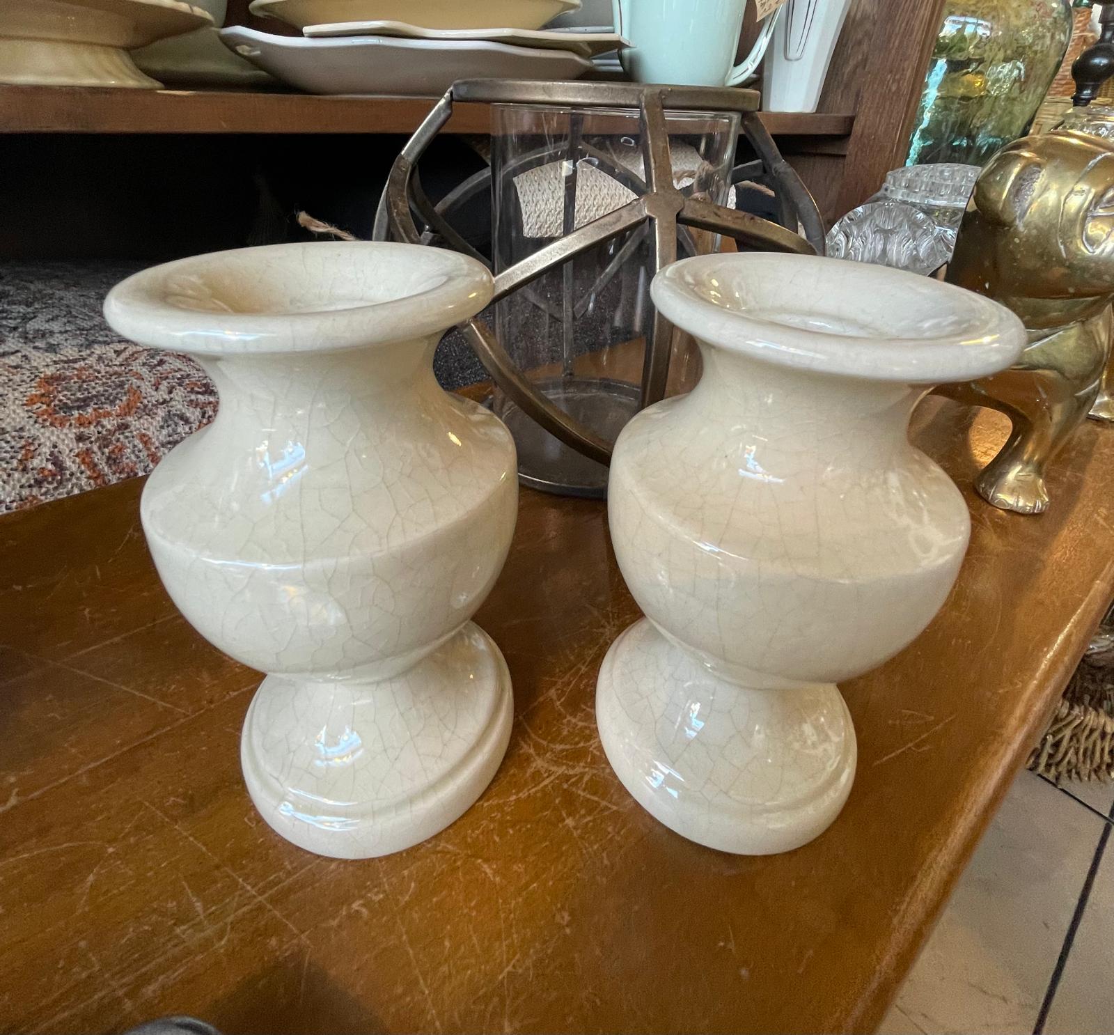 Paire de bougeoirs céramique