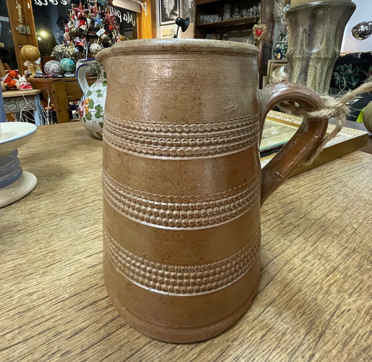 pichet grès émaillé marron