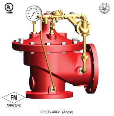 Yangın basınç emniyet vanası, Model 2050B-4KG1, Angle type /Ansi 125 flanjlı uçlar