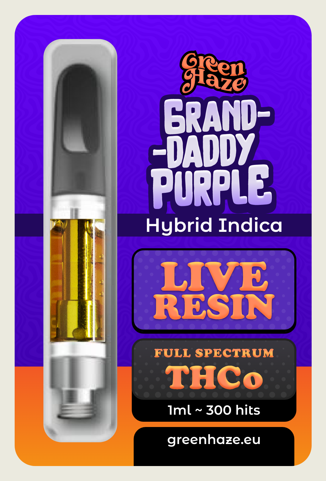 Granddaddy Purple LIVE RESIN THCo Cart 1ml