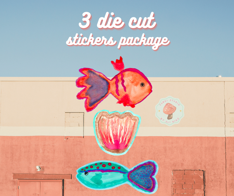Summer vibes package/die cut vinyl stickers
