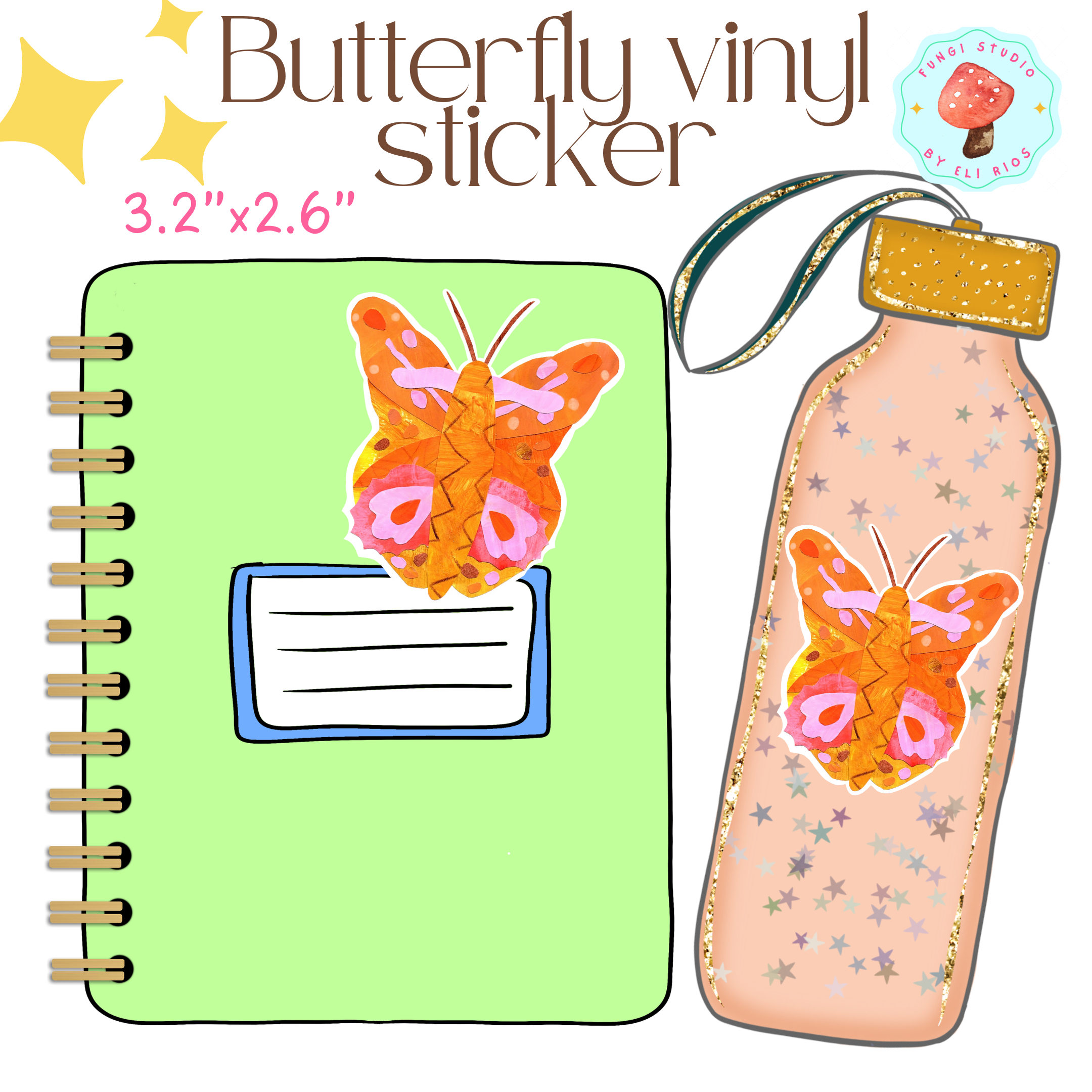Butterfly collage sticker