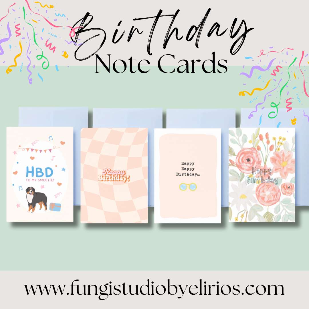 Birthday  Bundle Note Cards | Sunglasses, Dog, Floral Bouquet, Retro