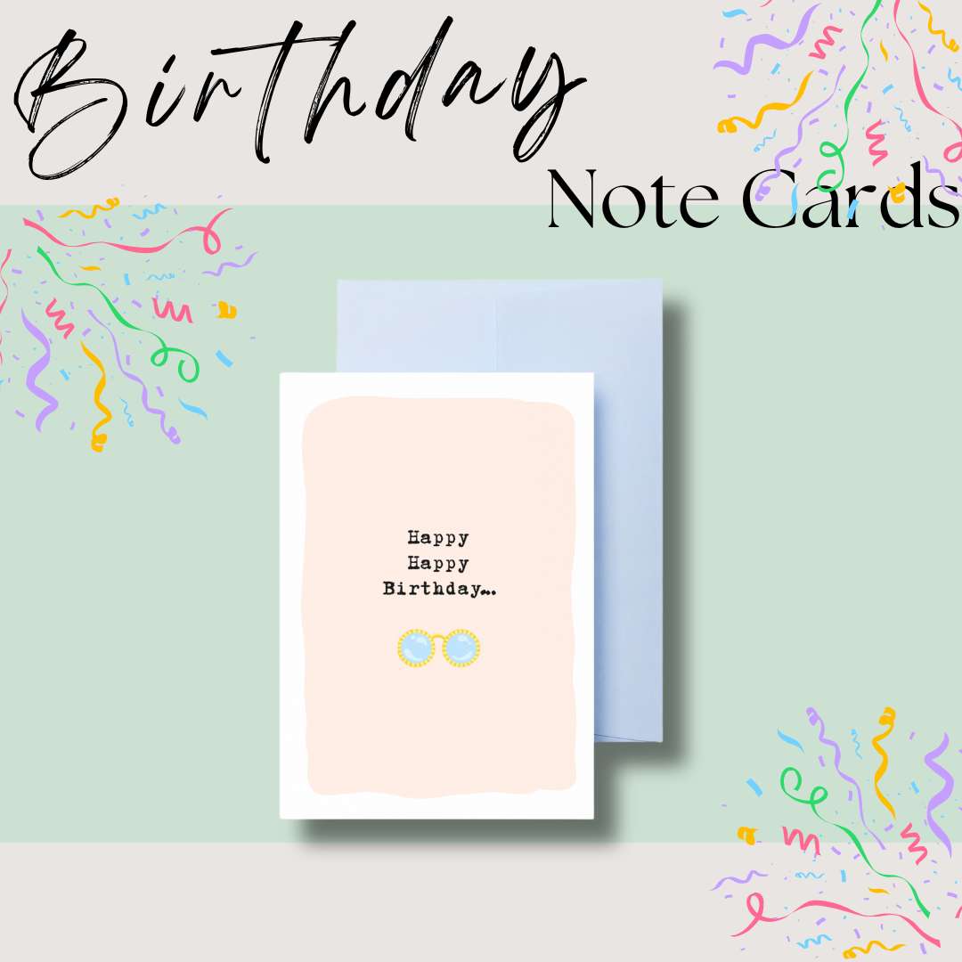 Birthday  Bundle Note Cards | Sunglasses, Dog, Floral Bouquet, Retro
