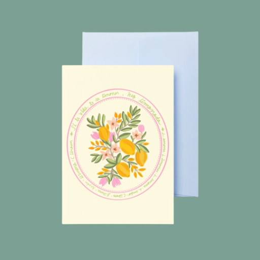 Summer Lemons Note Cards | Tarjeta de celebración de Verano