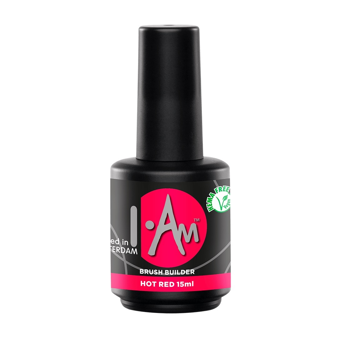 I.Am Brush Builder – gelis buteliuke, HOT RED, 15ml.