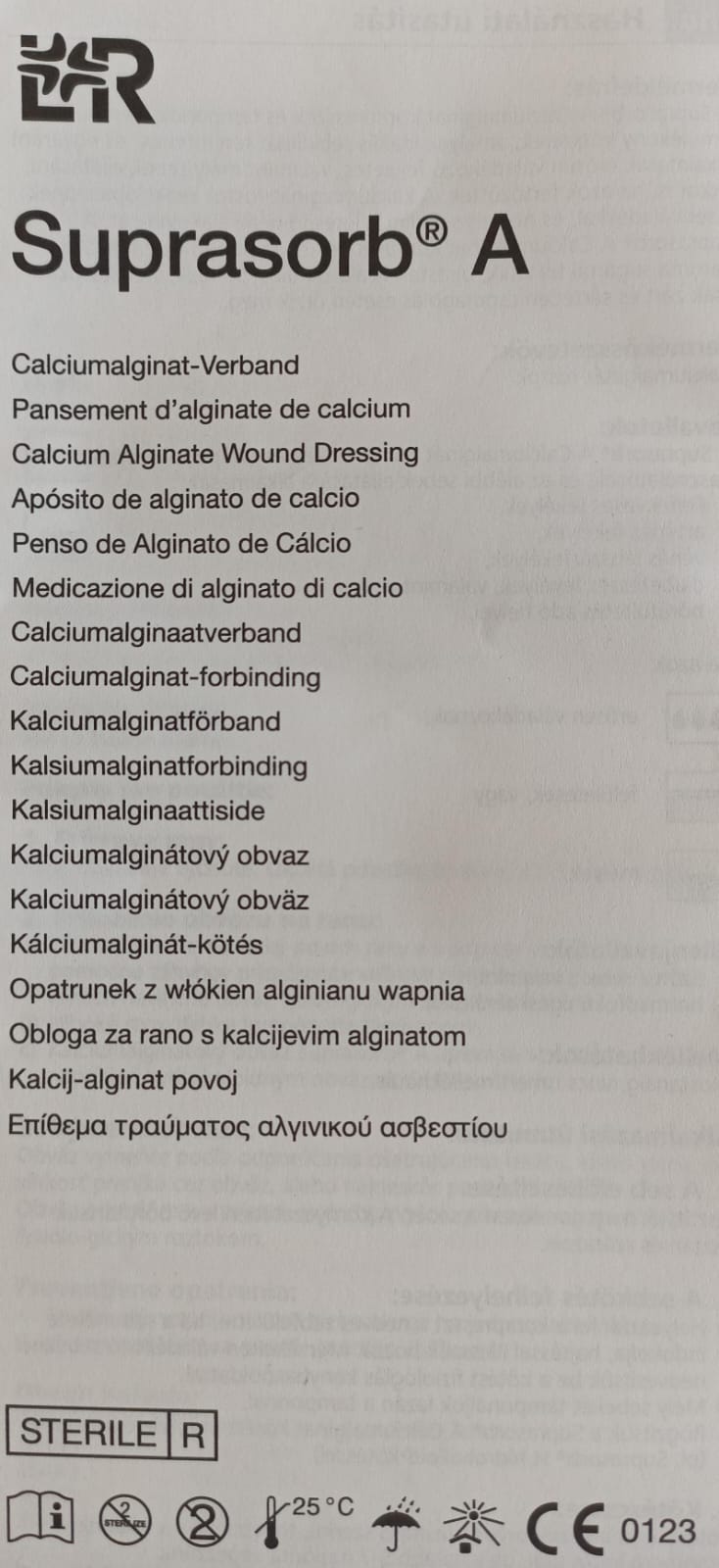 (2 pzas) Suprasorb A 10x10 Apósito De Alginato De Calcio Para Heridas