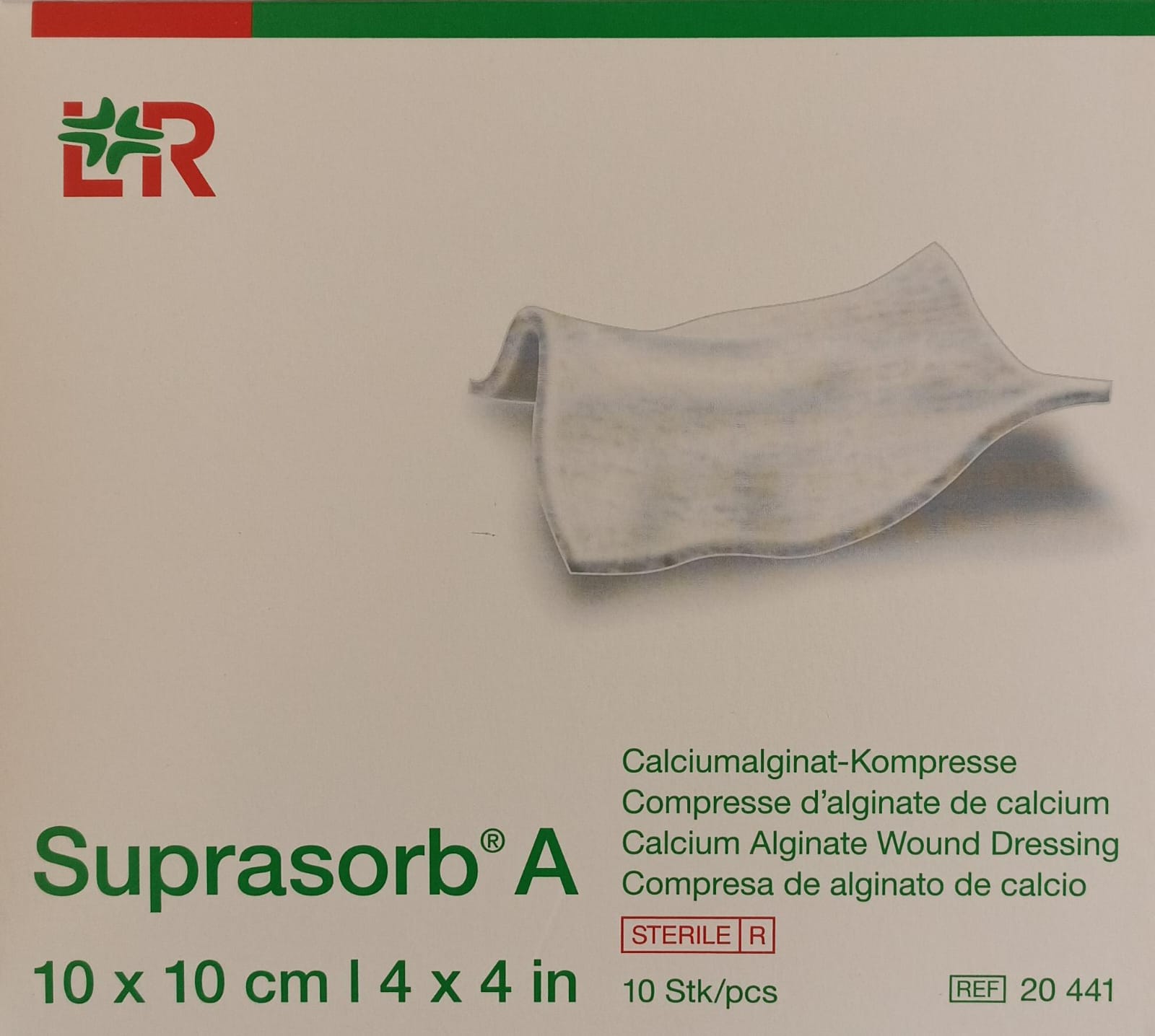 (2 pzas) Suprasorb A 10x10 Apósito De Alginato De Calcio Para Heridas