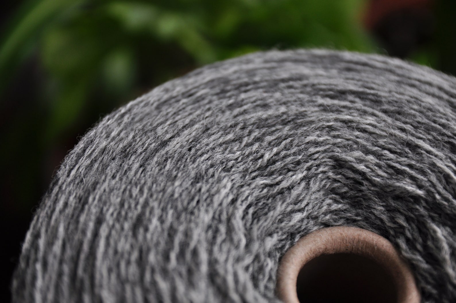 Undyed medium grey wool yarn