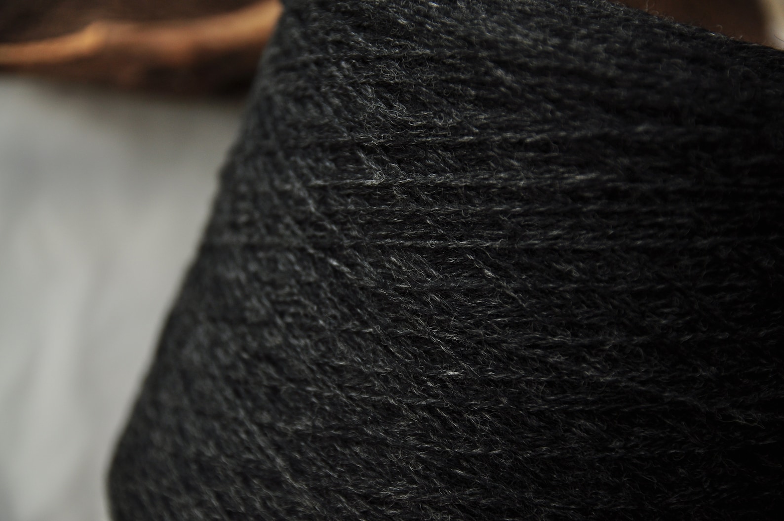 Undyed charcoal black wool yarn