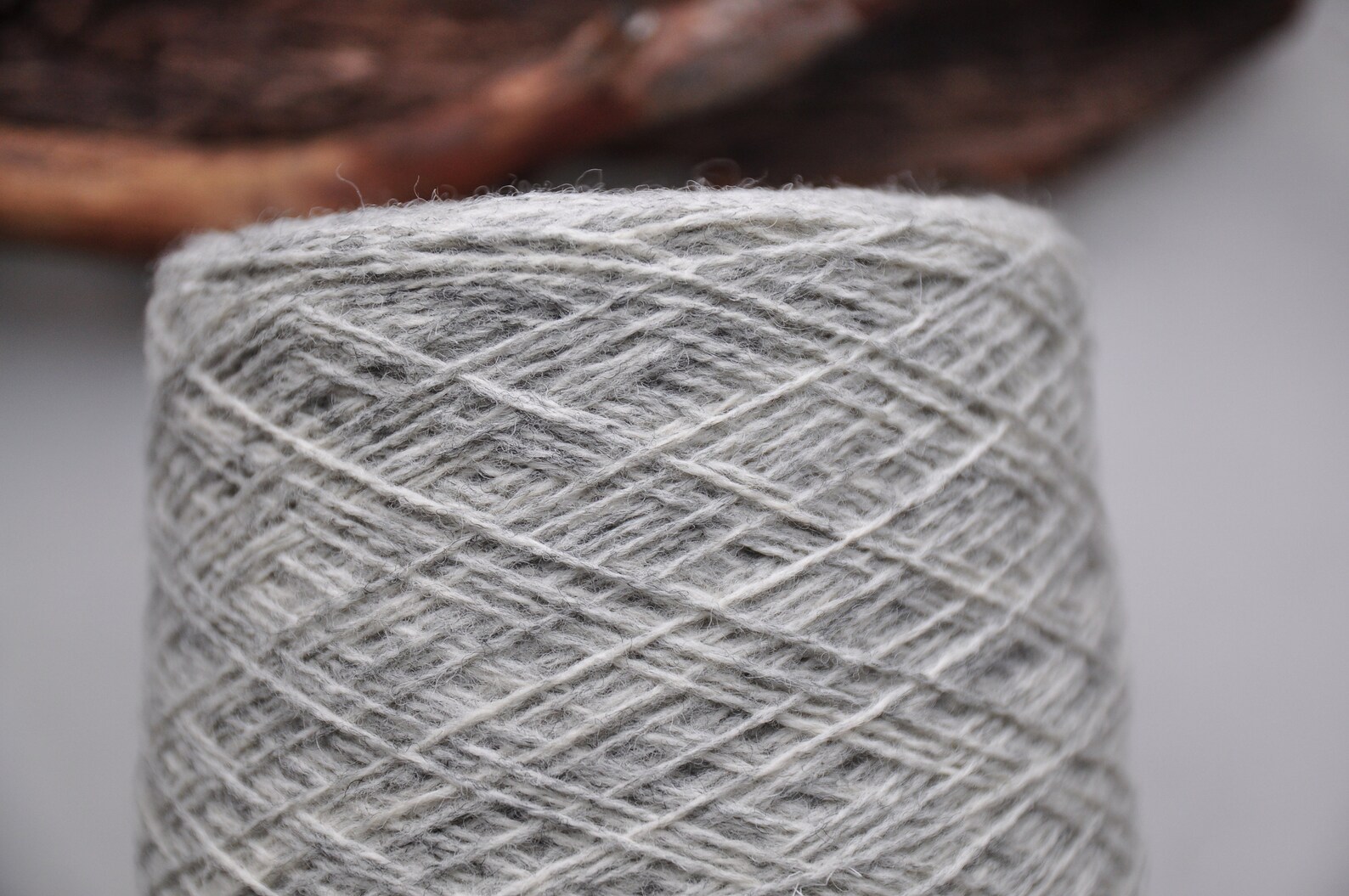 Undyed light grey wool yarn
