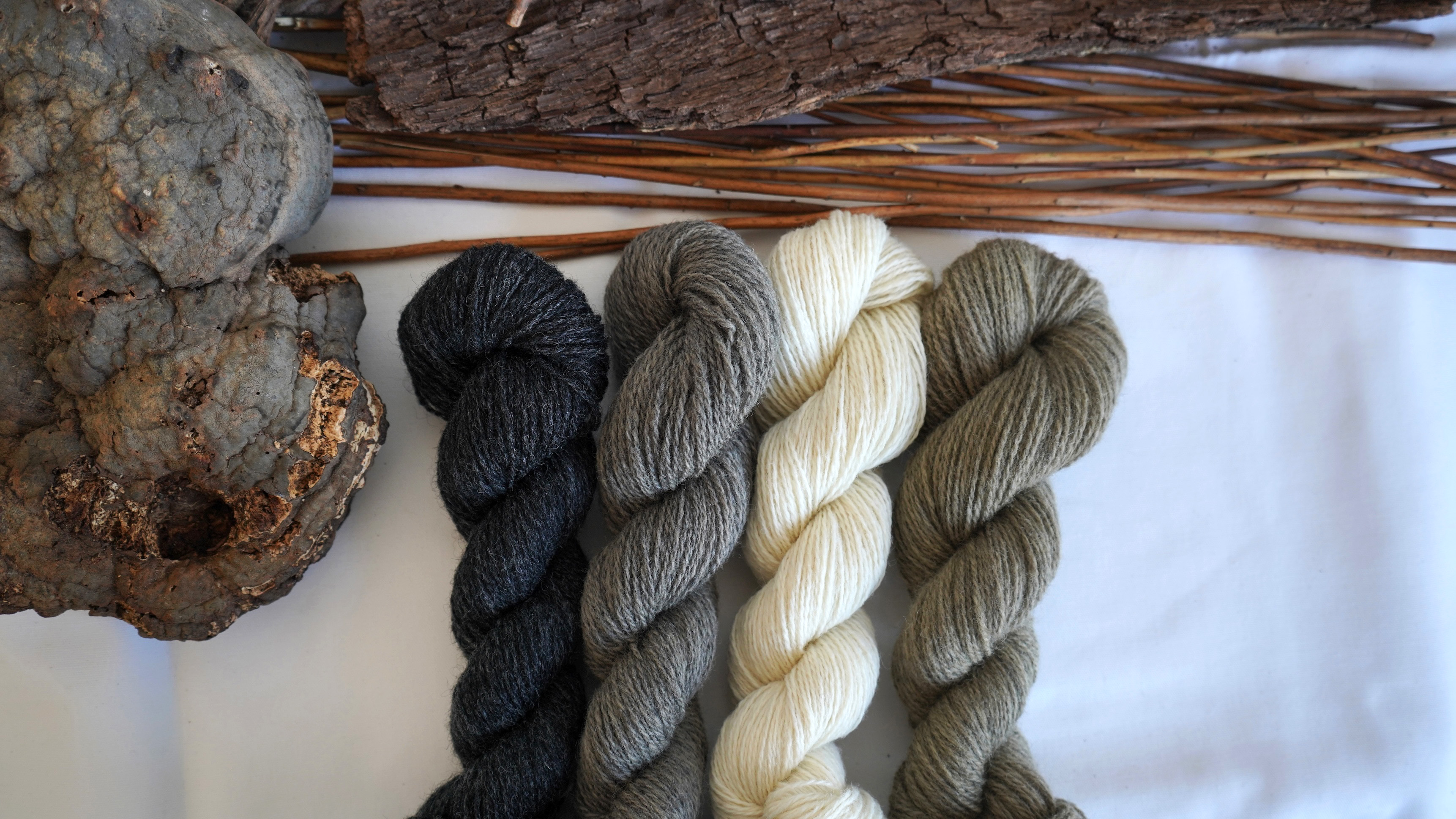 Naturally dyed wool yarn set "Granite Peaks", 200 g