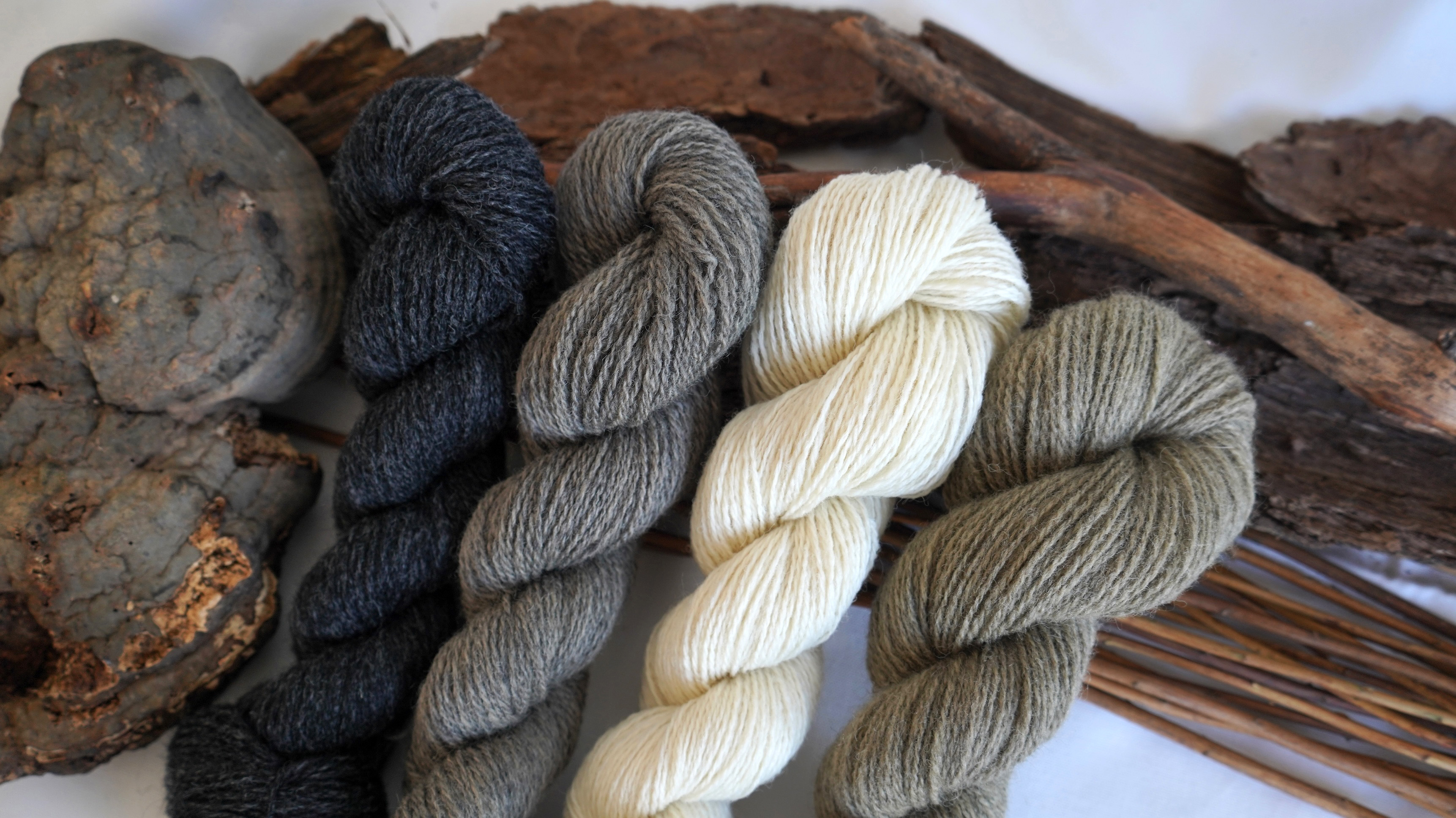 Naturally dyed wool yarn set "Granite Peaks", 200 g