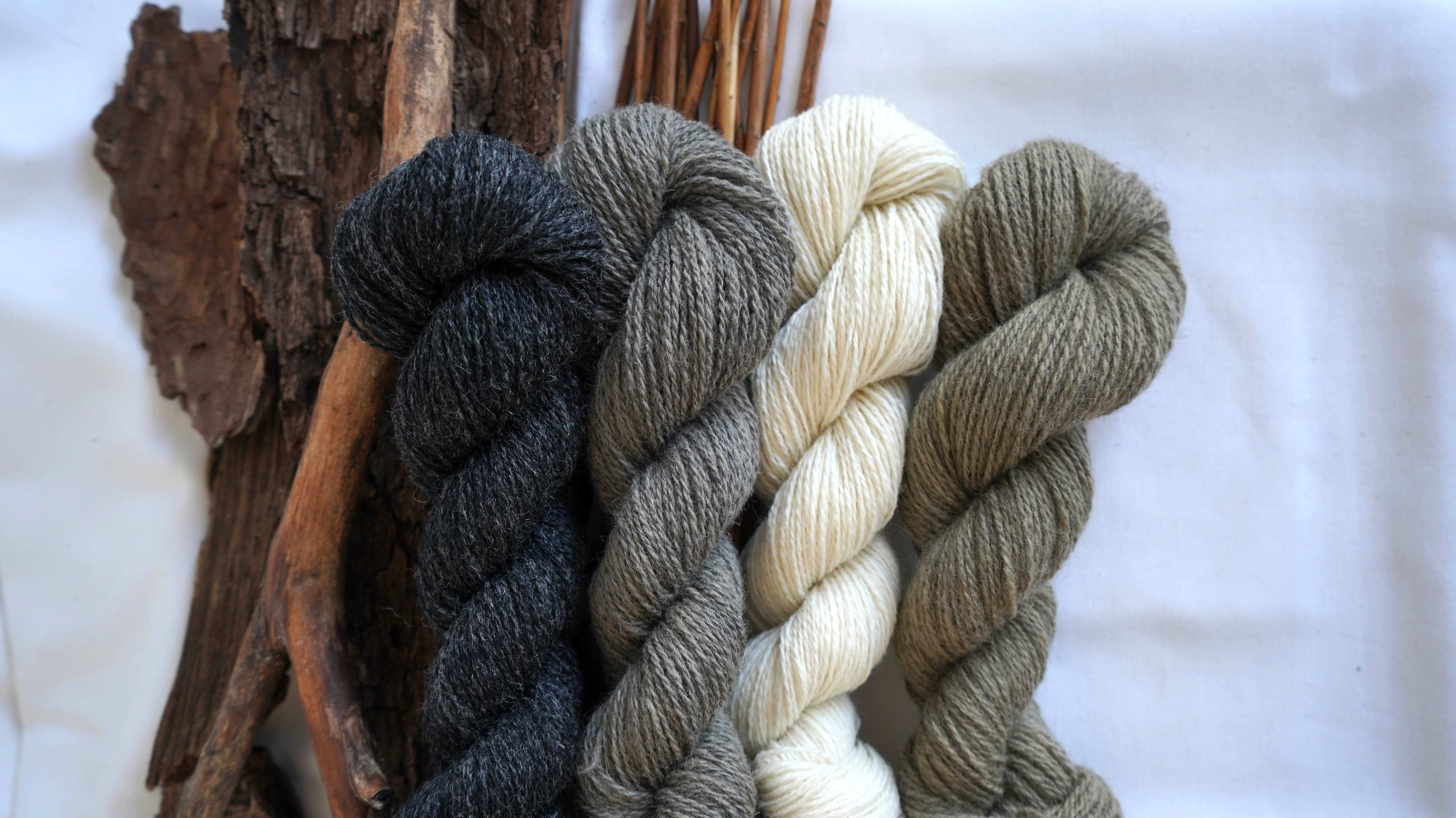 Naturally dyed wool yarn set "Granite Peaks", 200 g