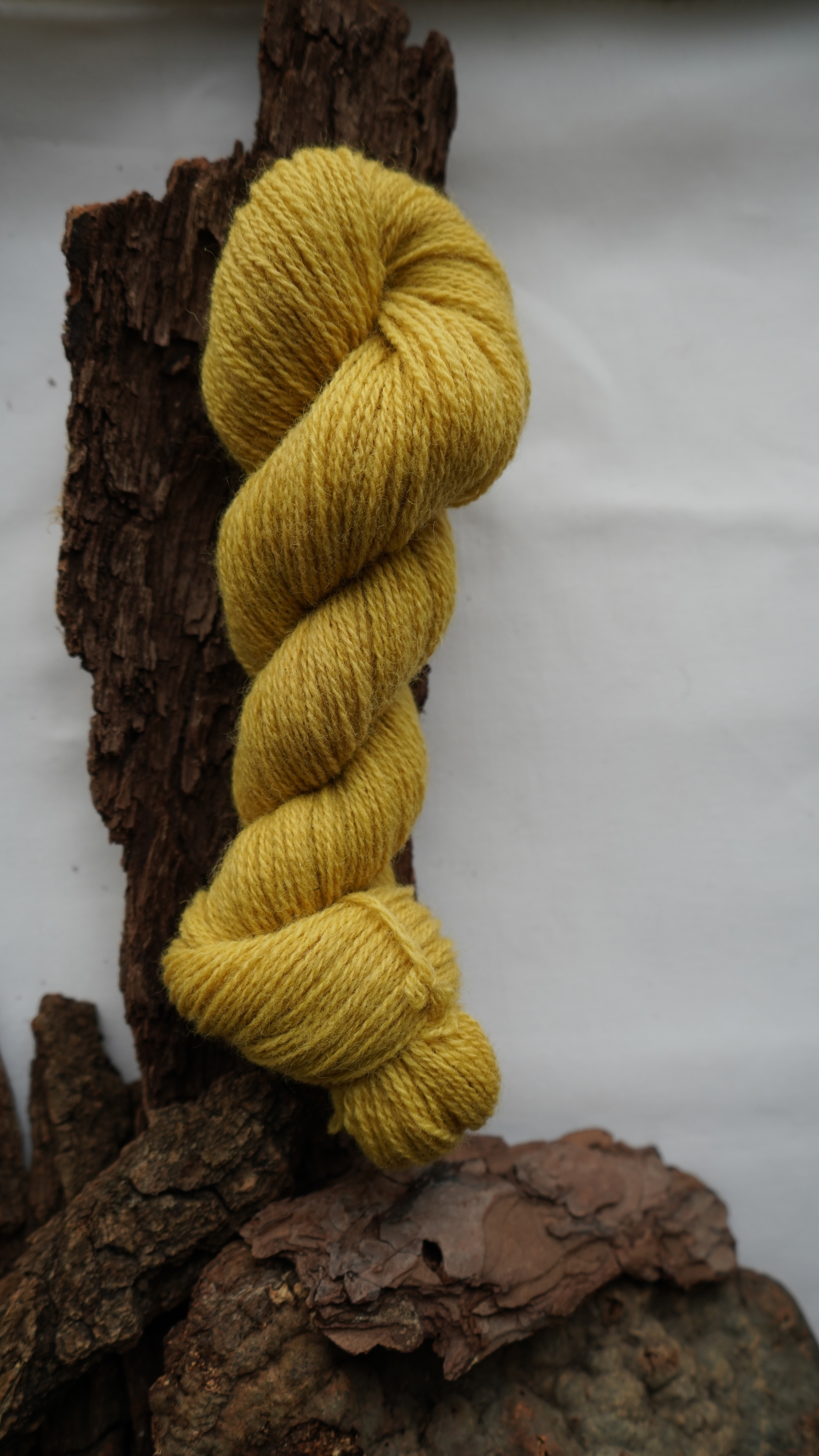 Botanically dyed wool yarn "Warm yellow", 50 g 