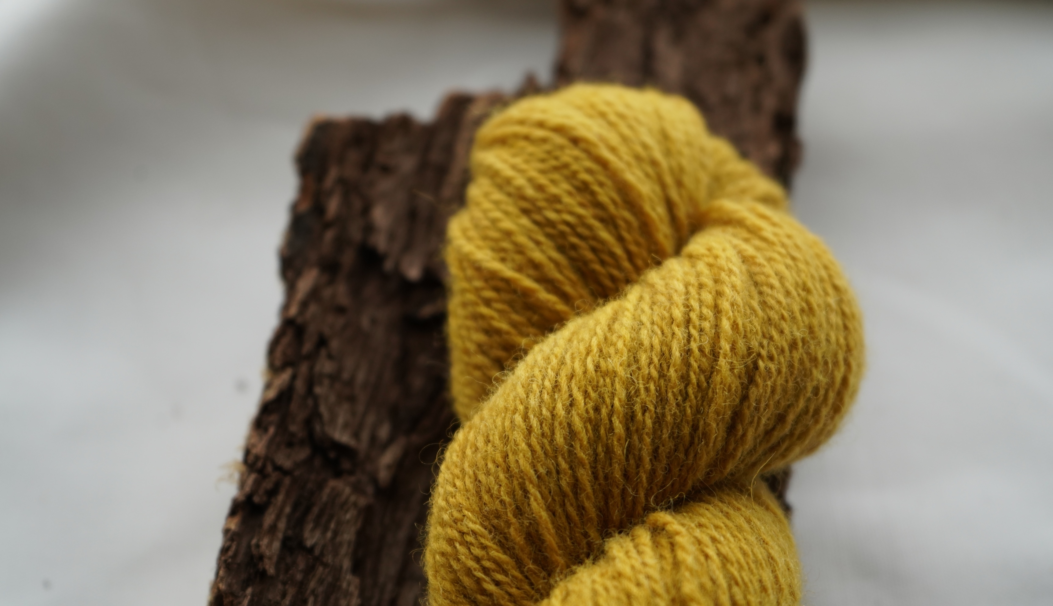 Plant dyed wool yarn "Dark yellow", 50 g 