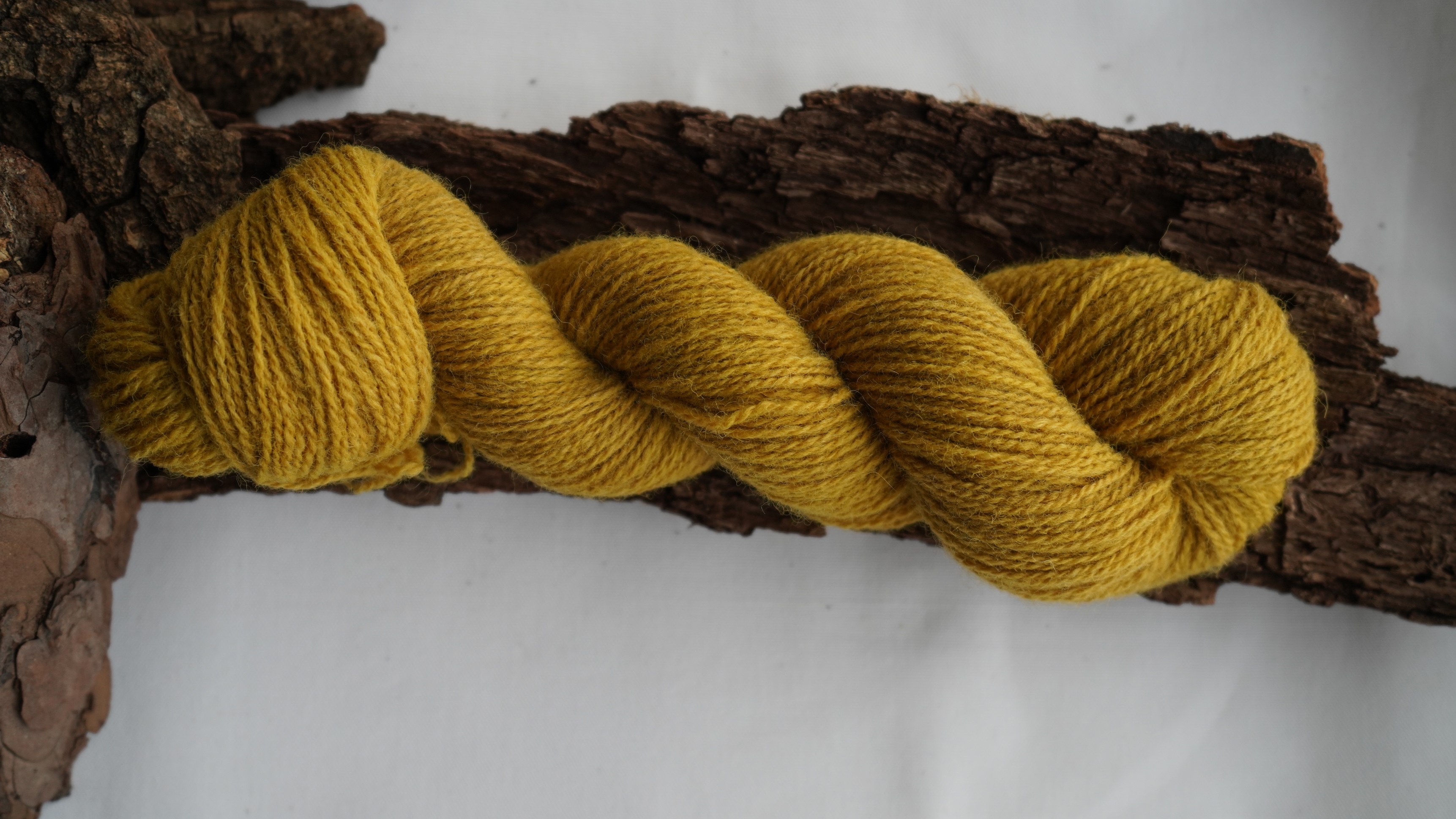 Plant dyed wool yarn "Dark yellow", 50 g 