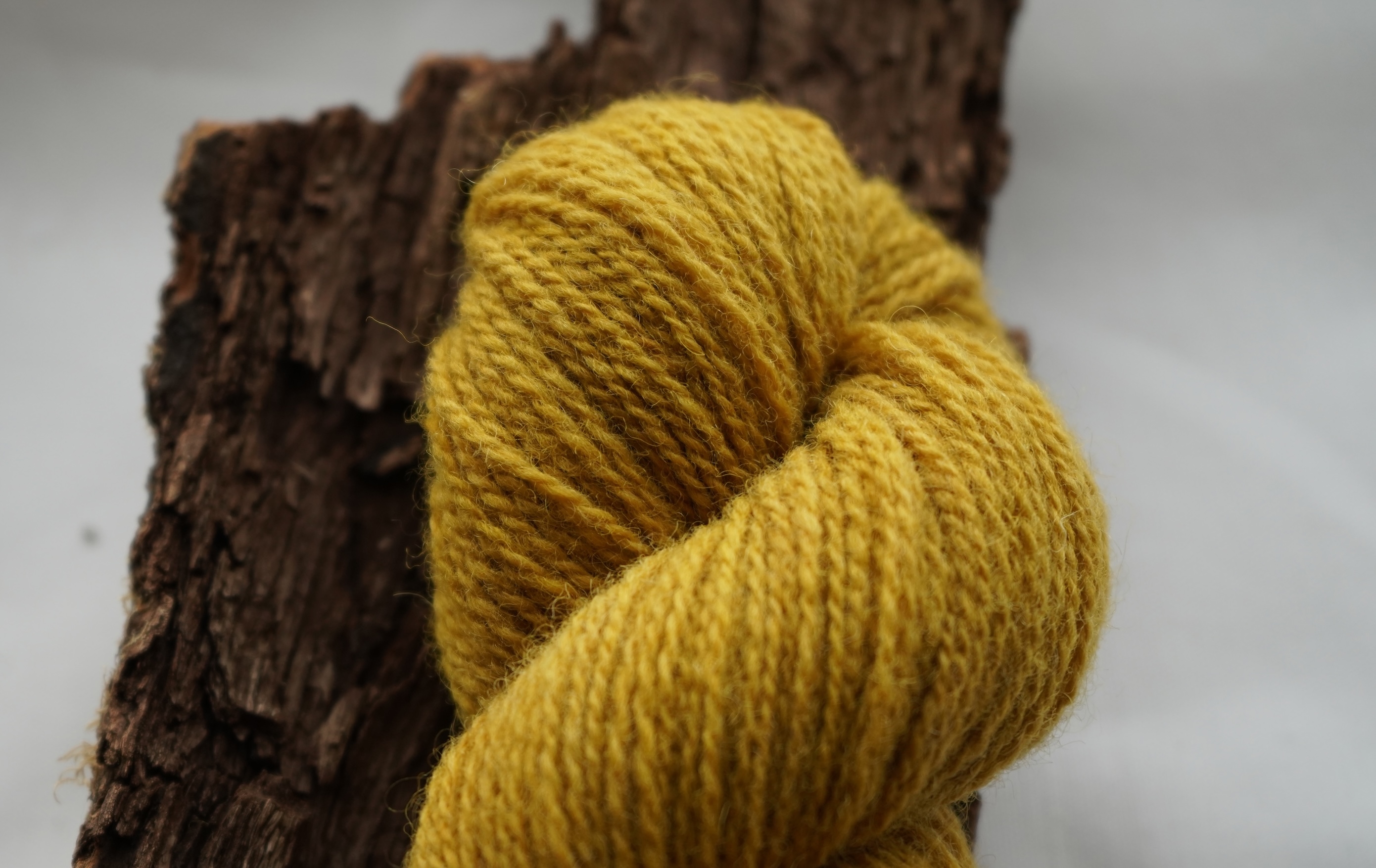 Plant dyed wool yarn "Dark yellow", 50 g 