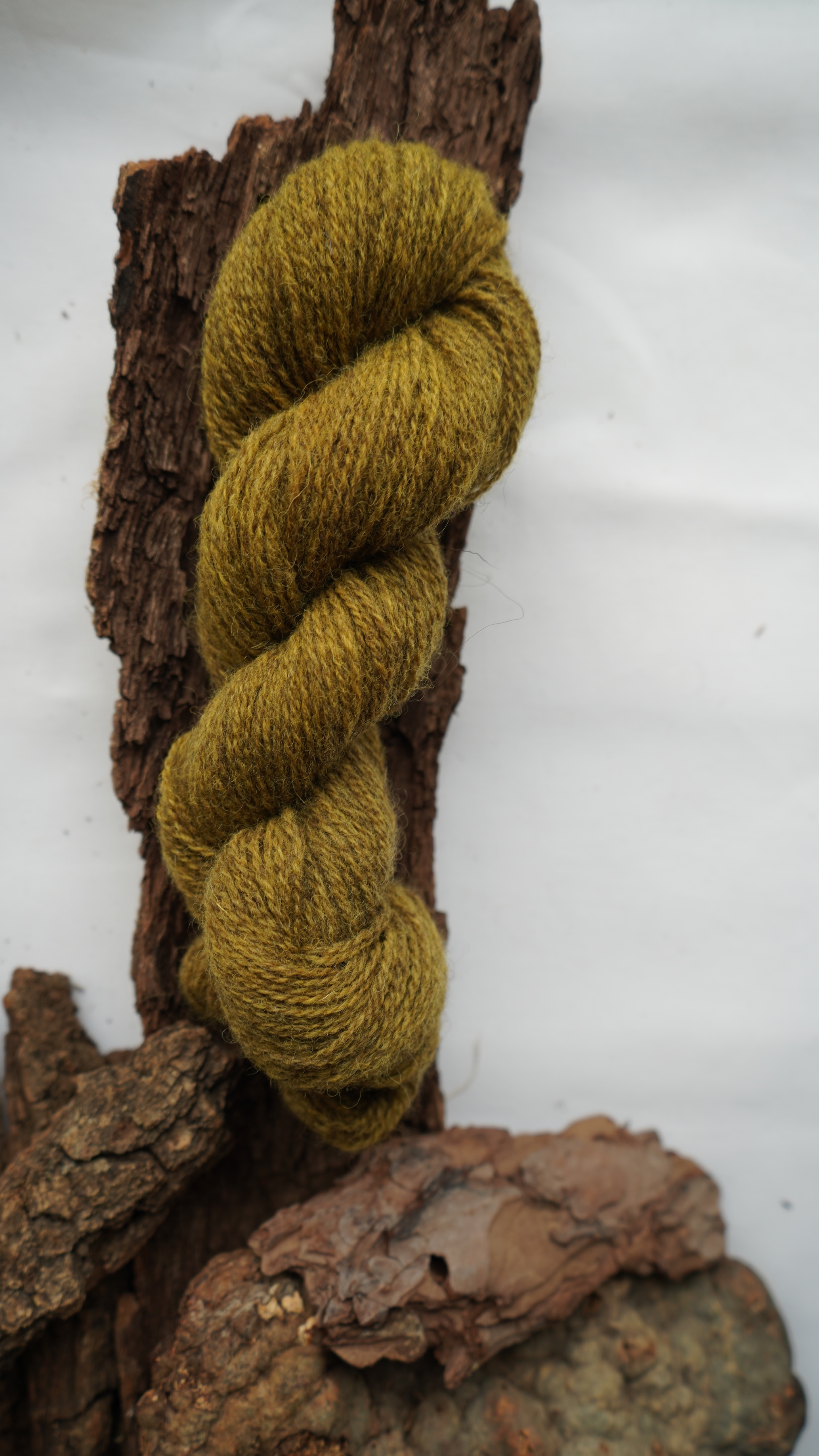 Naturally dyed wool yarn "Golden olive", 50 g 